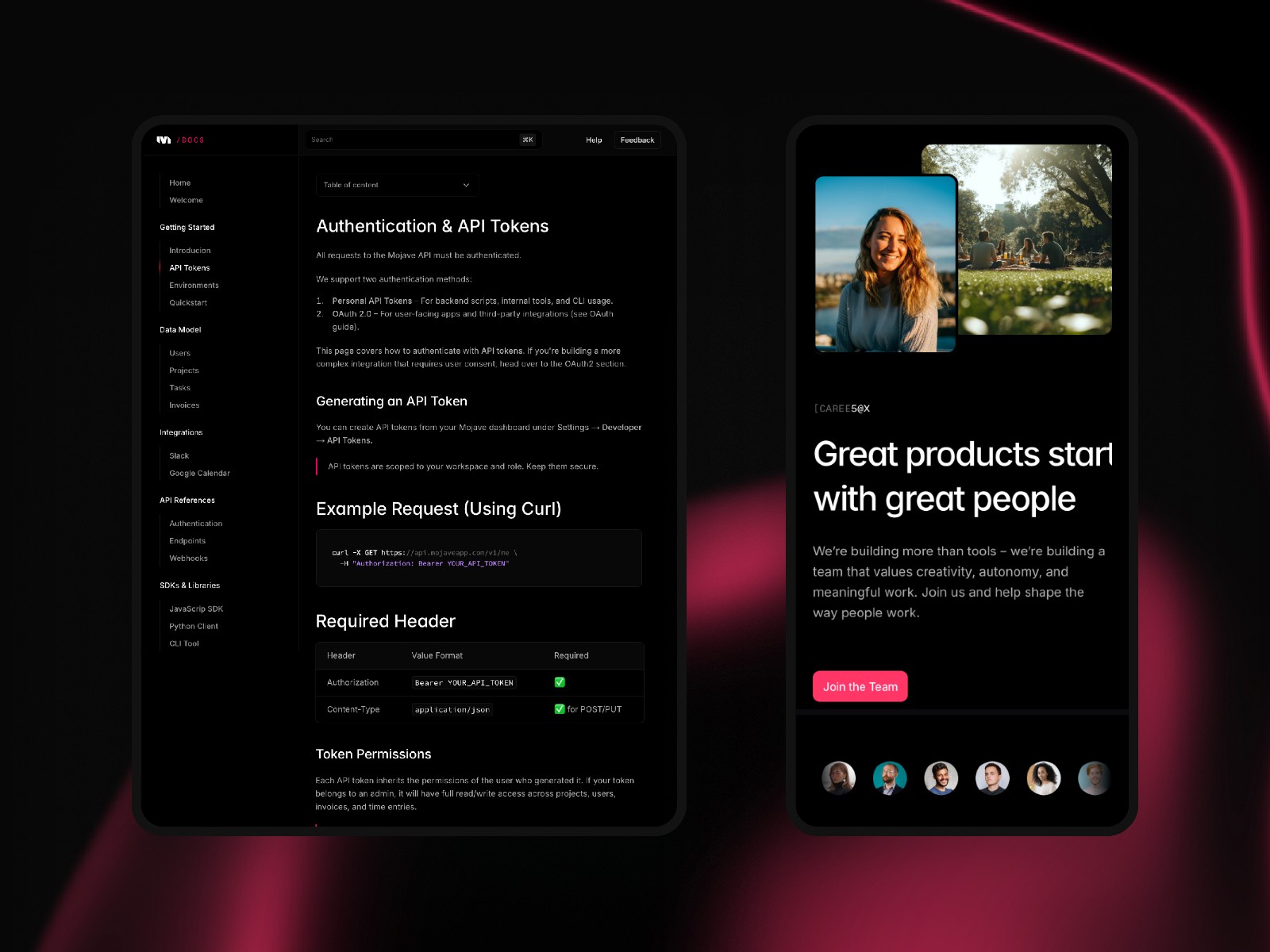 Mojave — 高级暗黑现代 SaaS 产品官网设计灵感