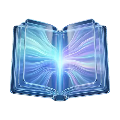 Glowing digital book with light streams