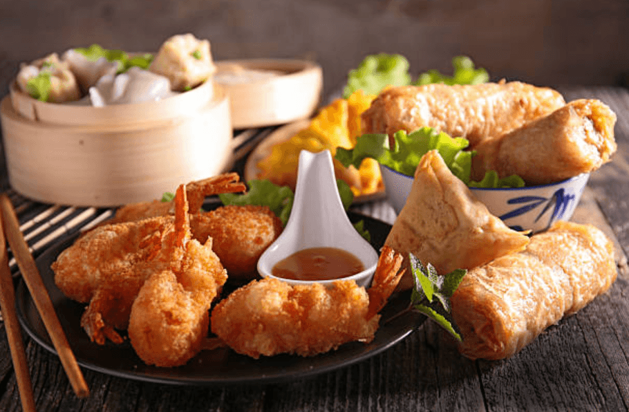 A table full of authentic thai food