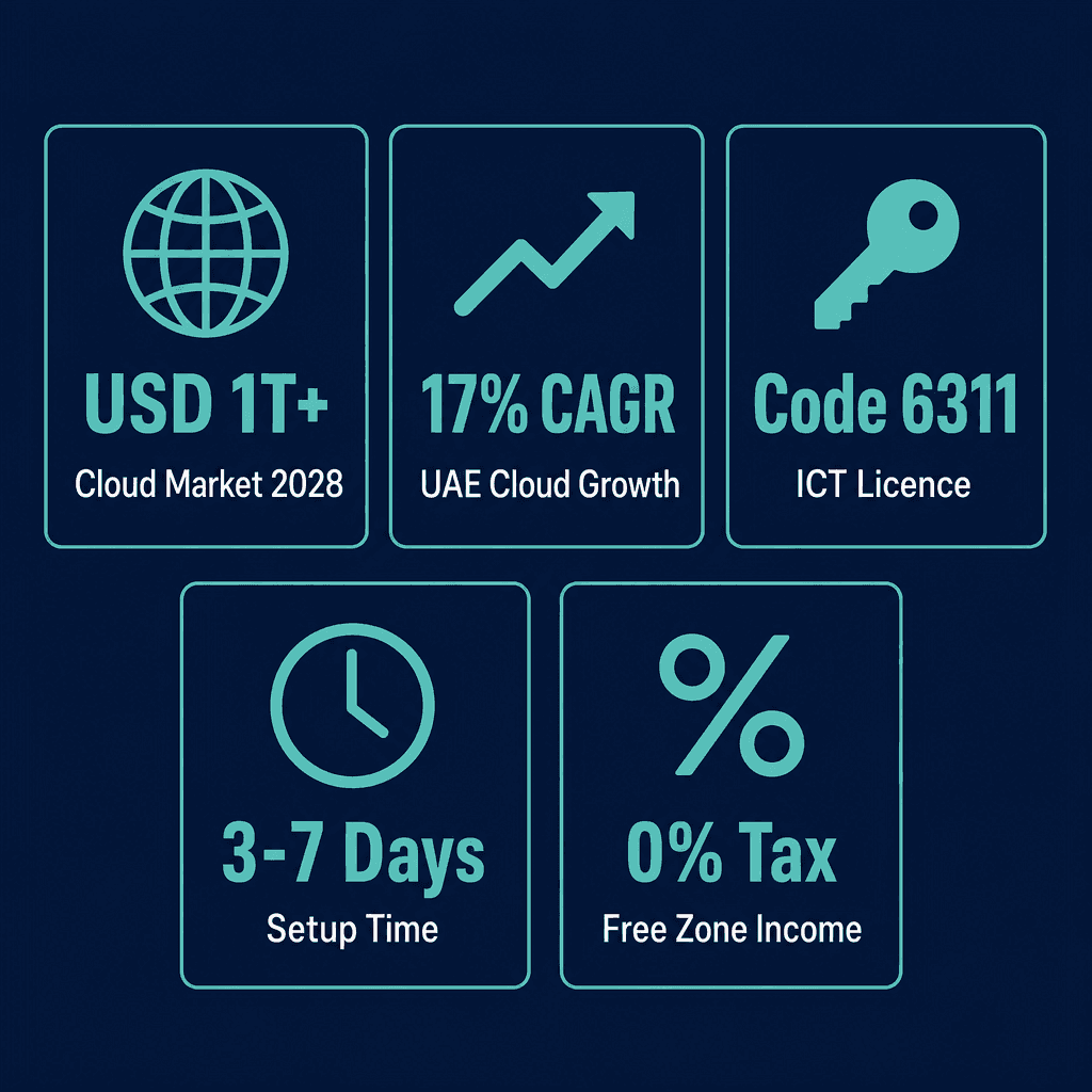 Infographic: Data Processing & Cloud Hosting Business License in Dubai