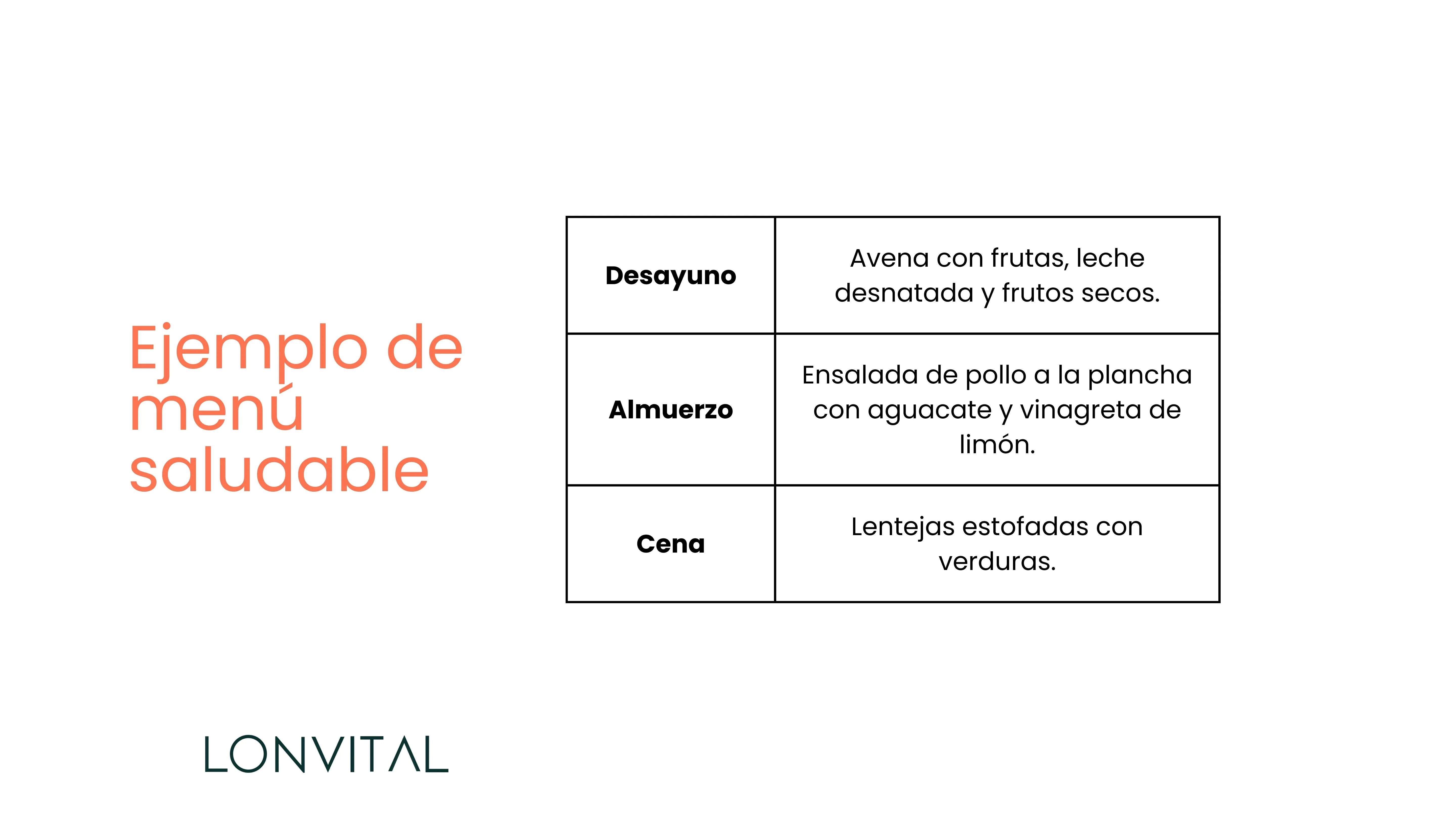 Ejemplo de menú saludable