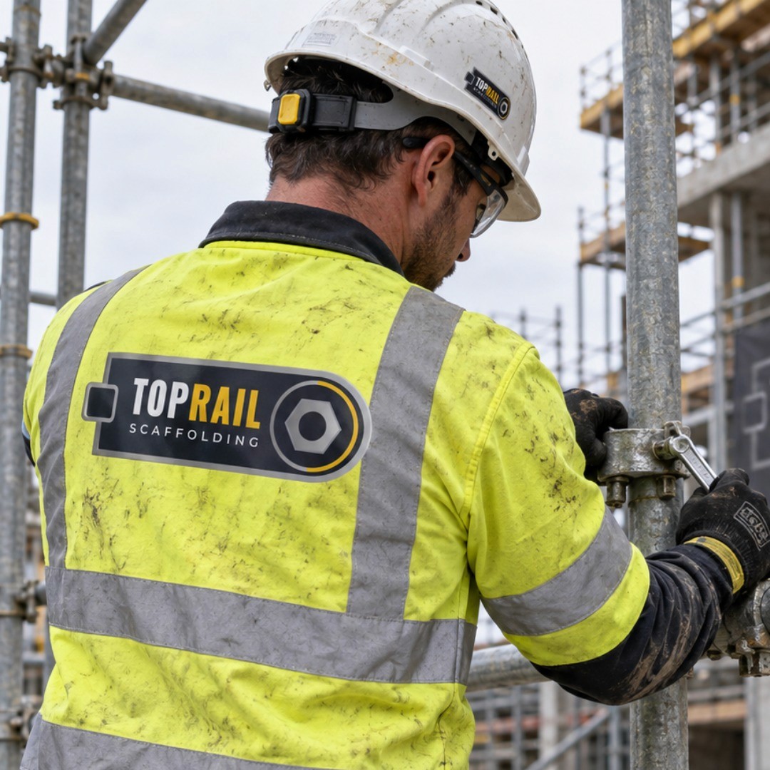 Toprail Scaffolding - Hi Vis