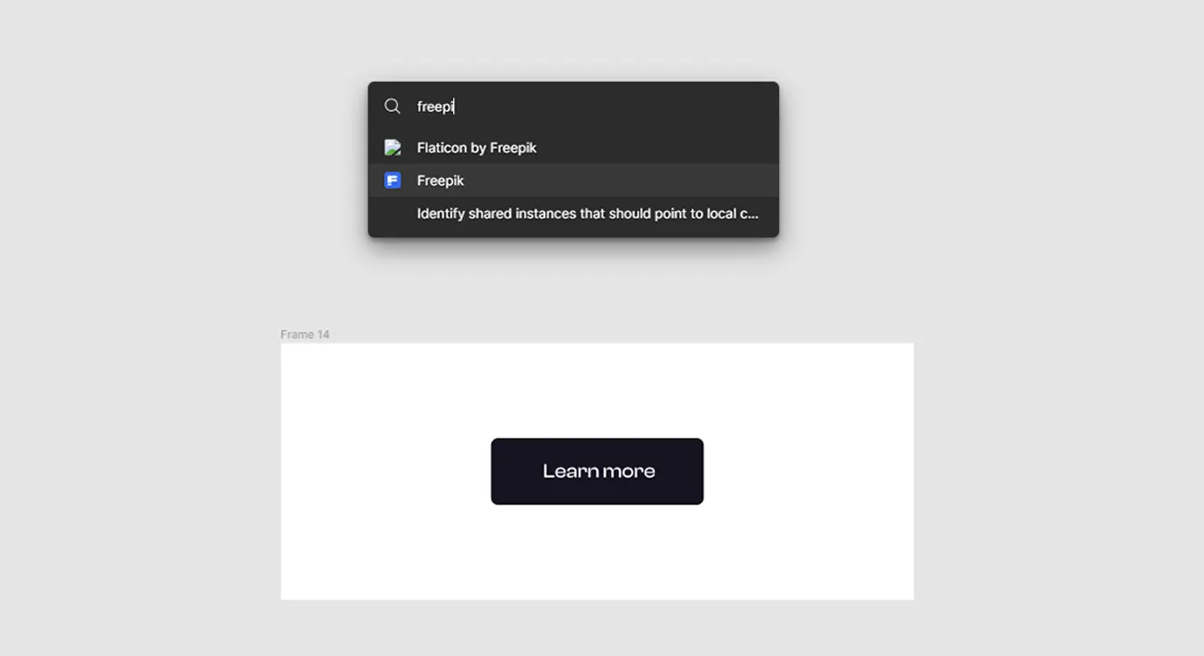 Quick search shortcut for plugins in Figma