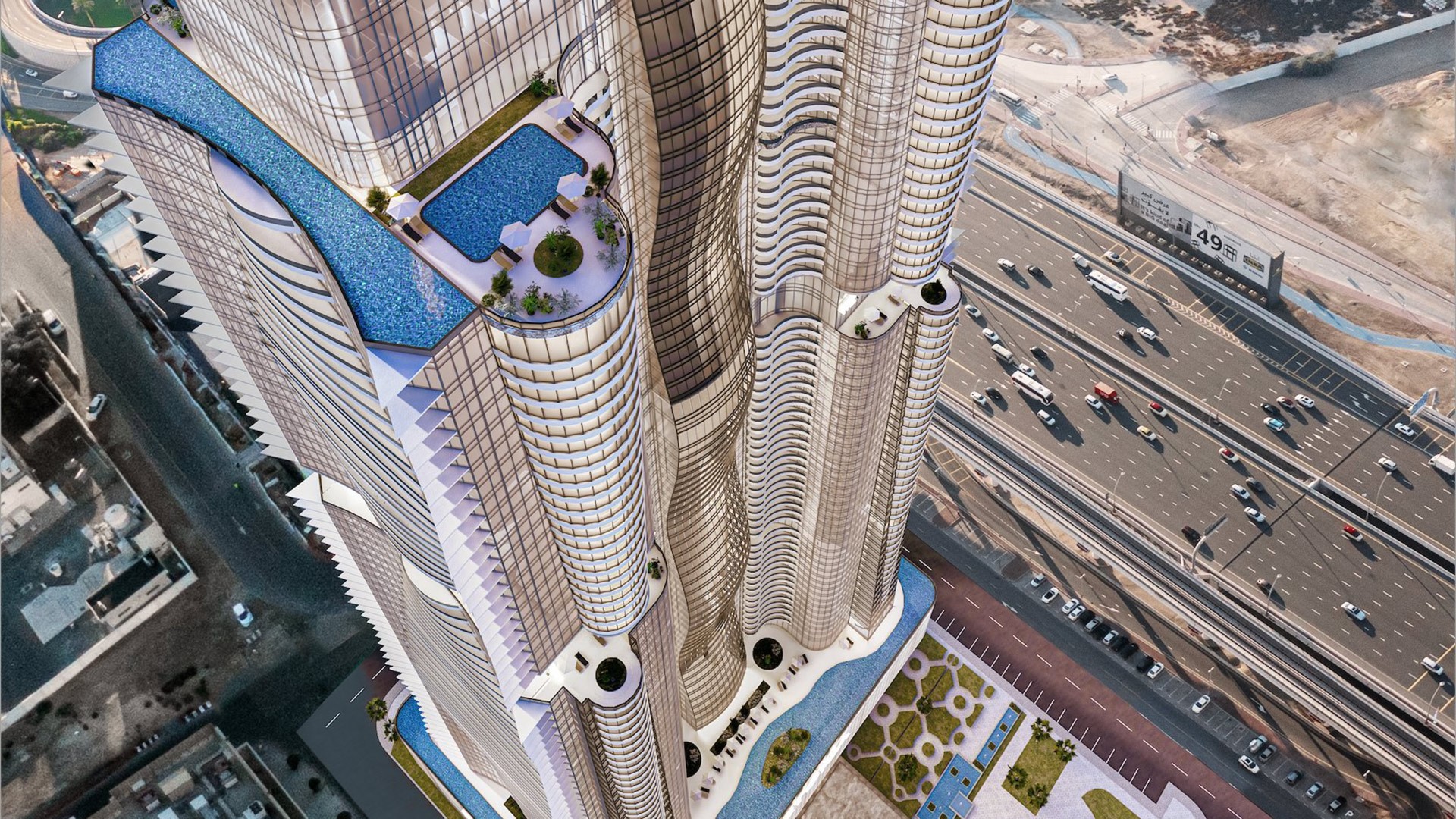 Al Habtoor Tower at Al Habtoor City, Dubai Top View