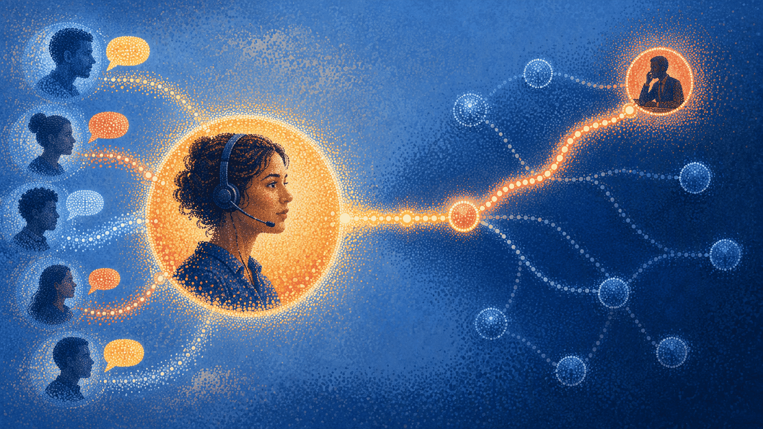 Illustration for 5. Skit.ai: Multilingual Voice Agents with Controlled Escalation Logic