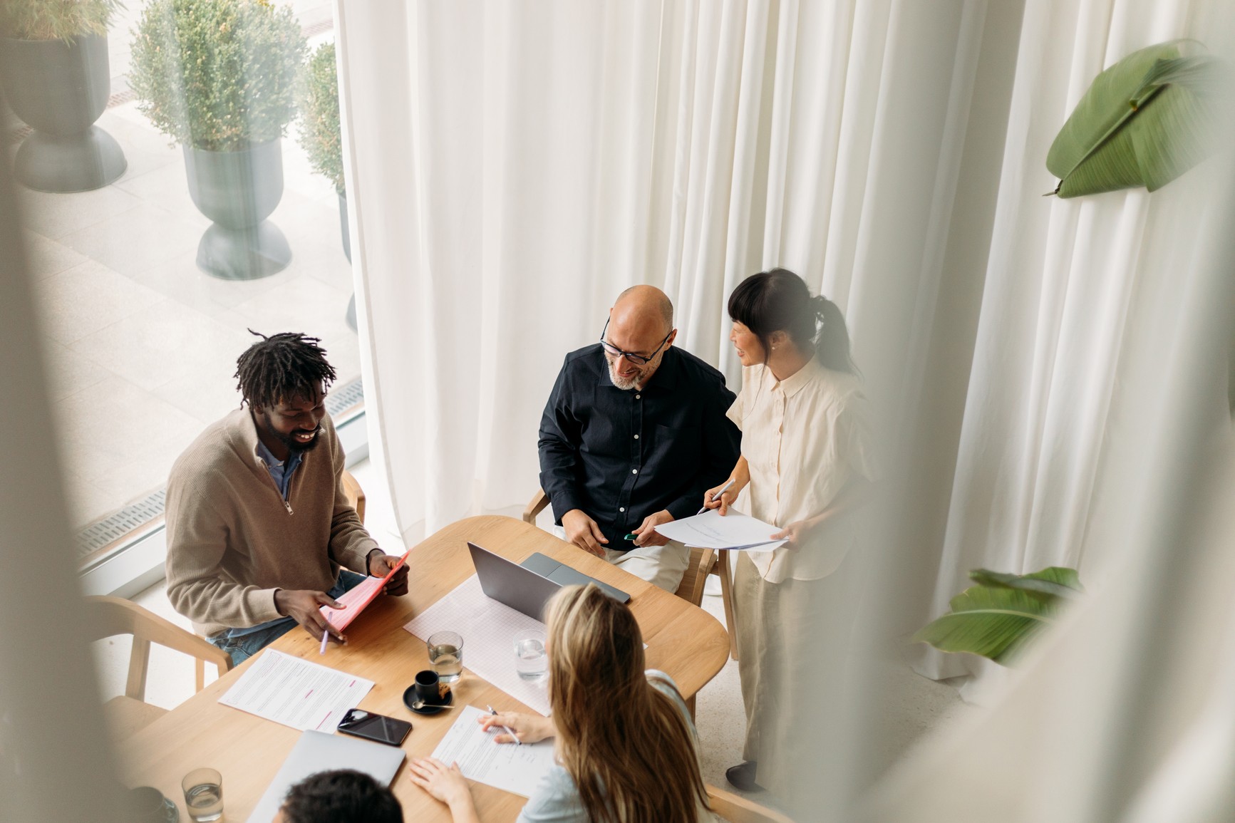 People collaborating at a table