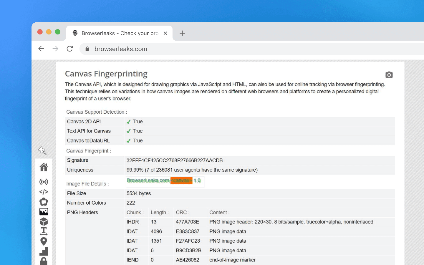 Lấy dấu vân tay trên Canvas