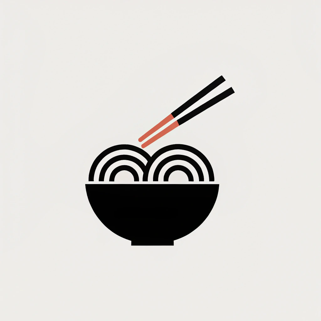 Design a contemporary logo that captures the essence of a culinary experience centered around Asian cuisine