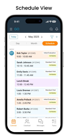 Hi-fidelity wireframe of detailed schedule view