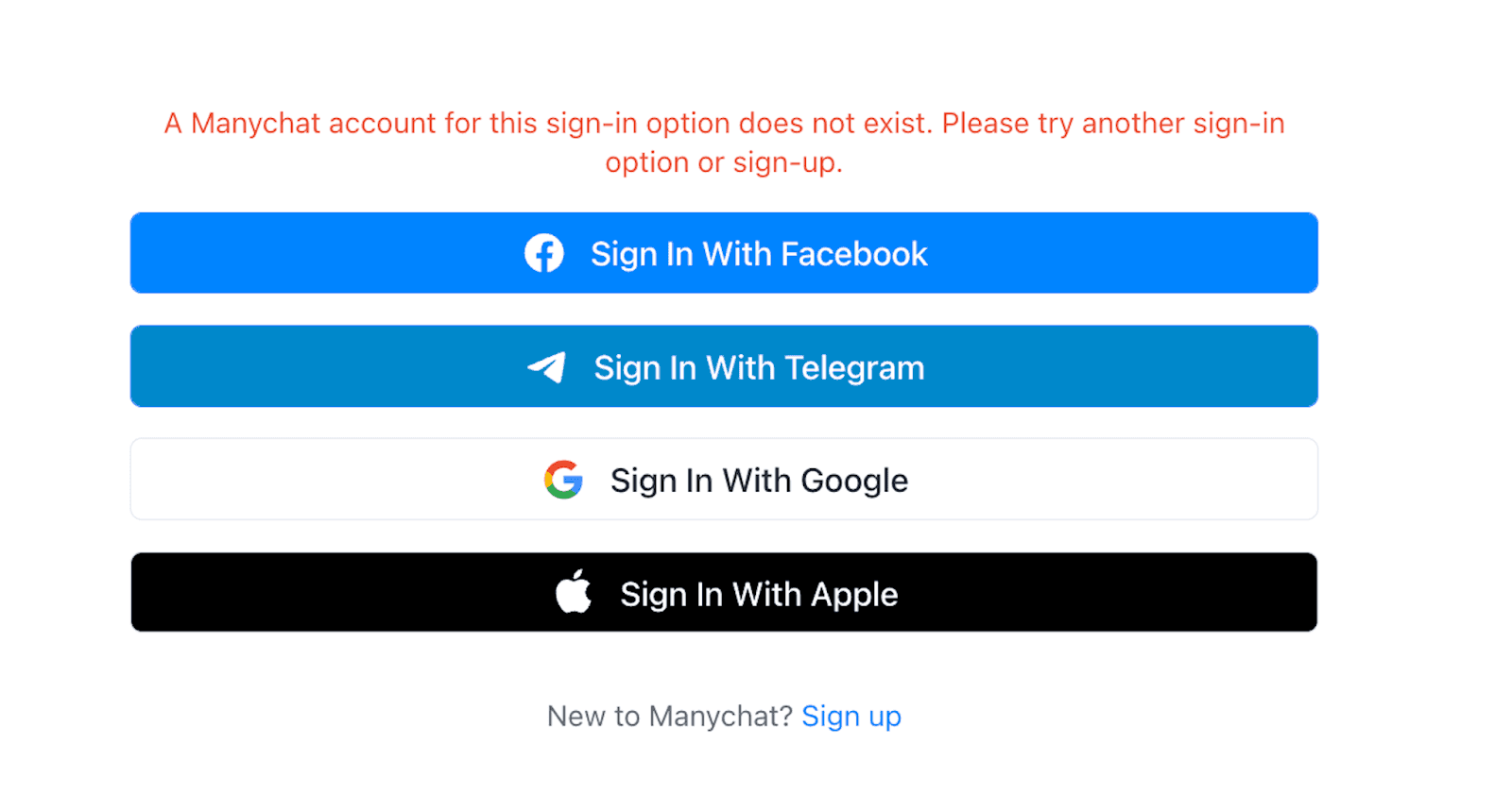 ManyChat Login Issues