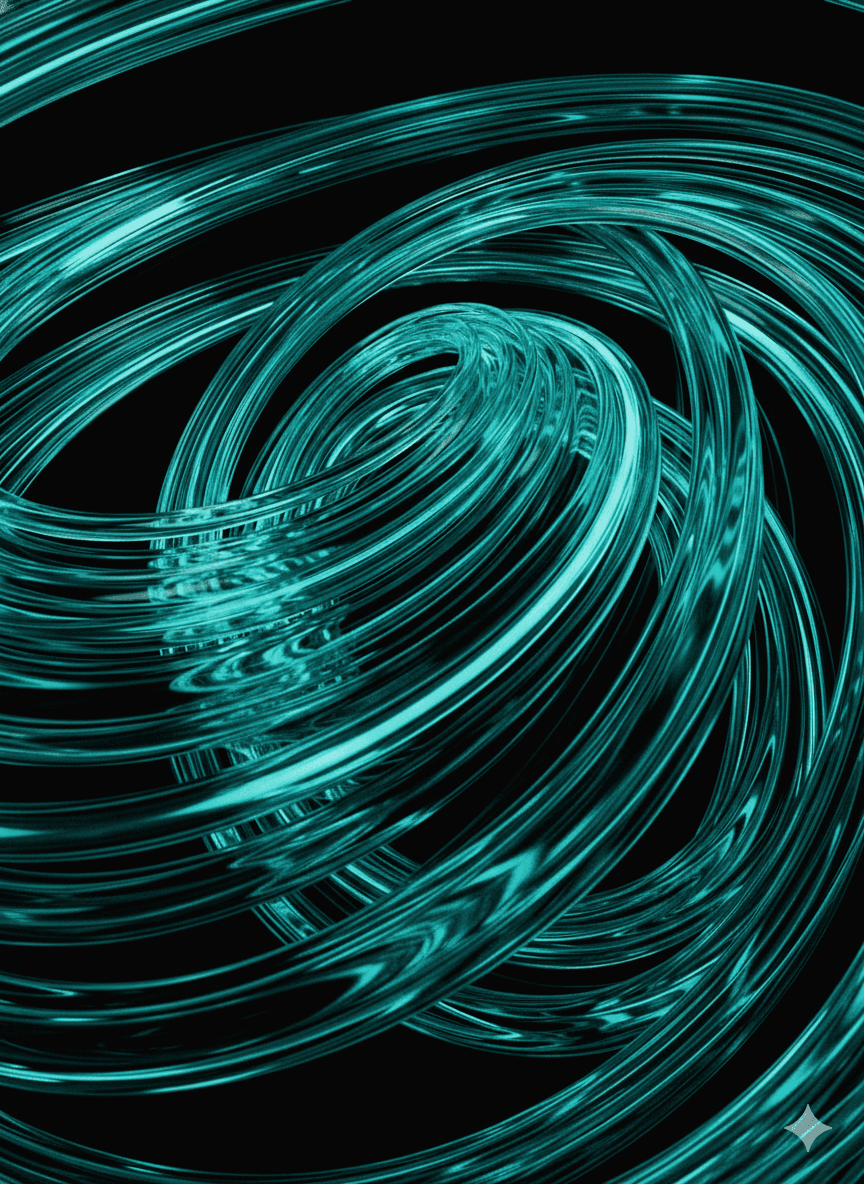 Black and Teal Glass vortex