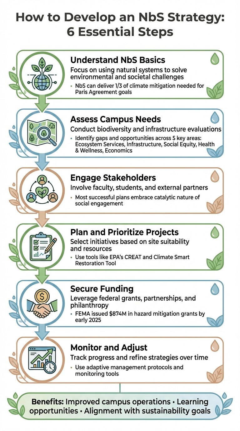 6-Step Process for Developing Nature-Based Solutions Strategy at Universities