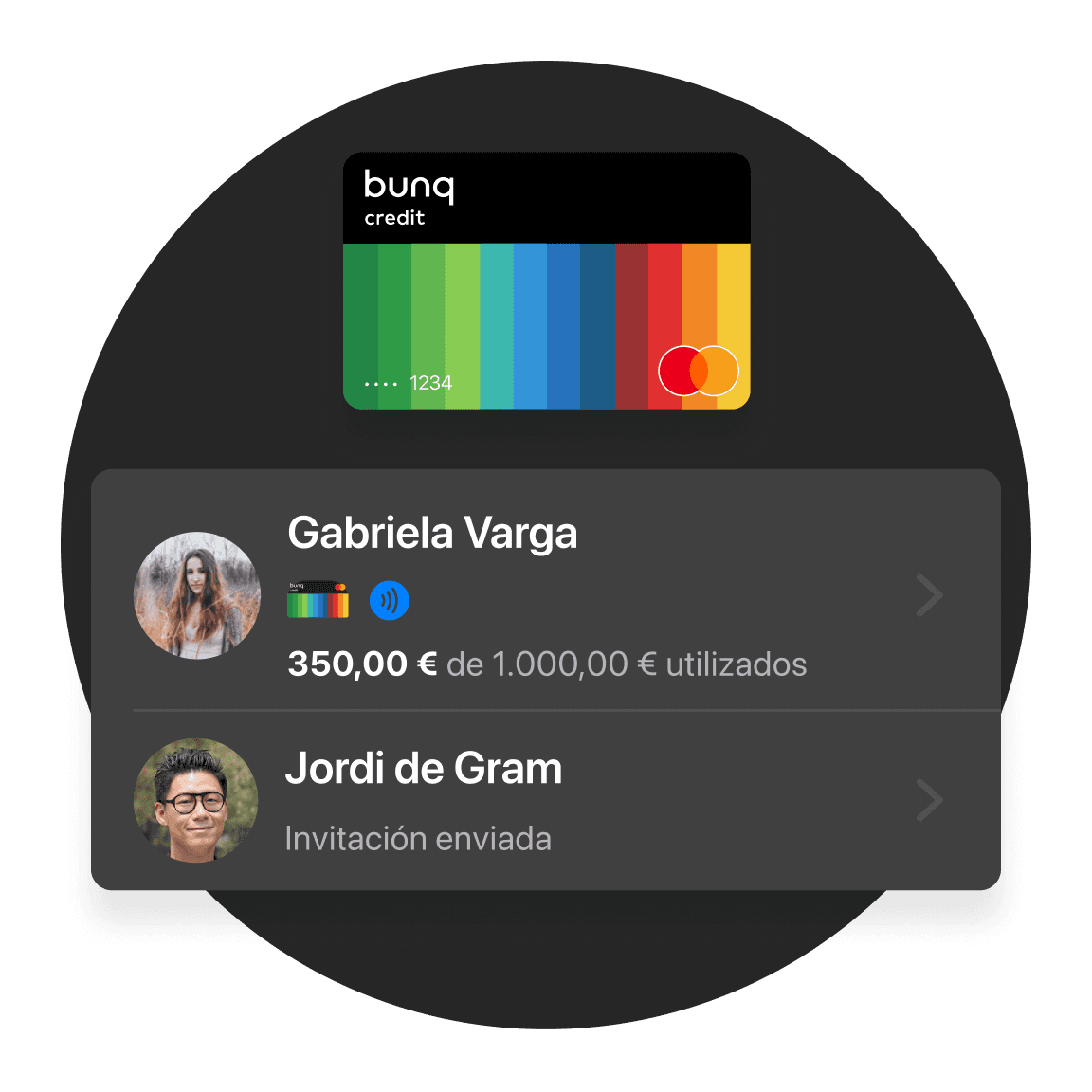 La imagen muestra una barra de gradiente de color en la parte superior con dos comentarios de usuarios debajo.