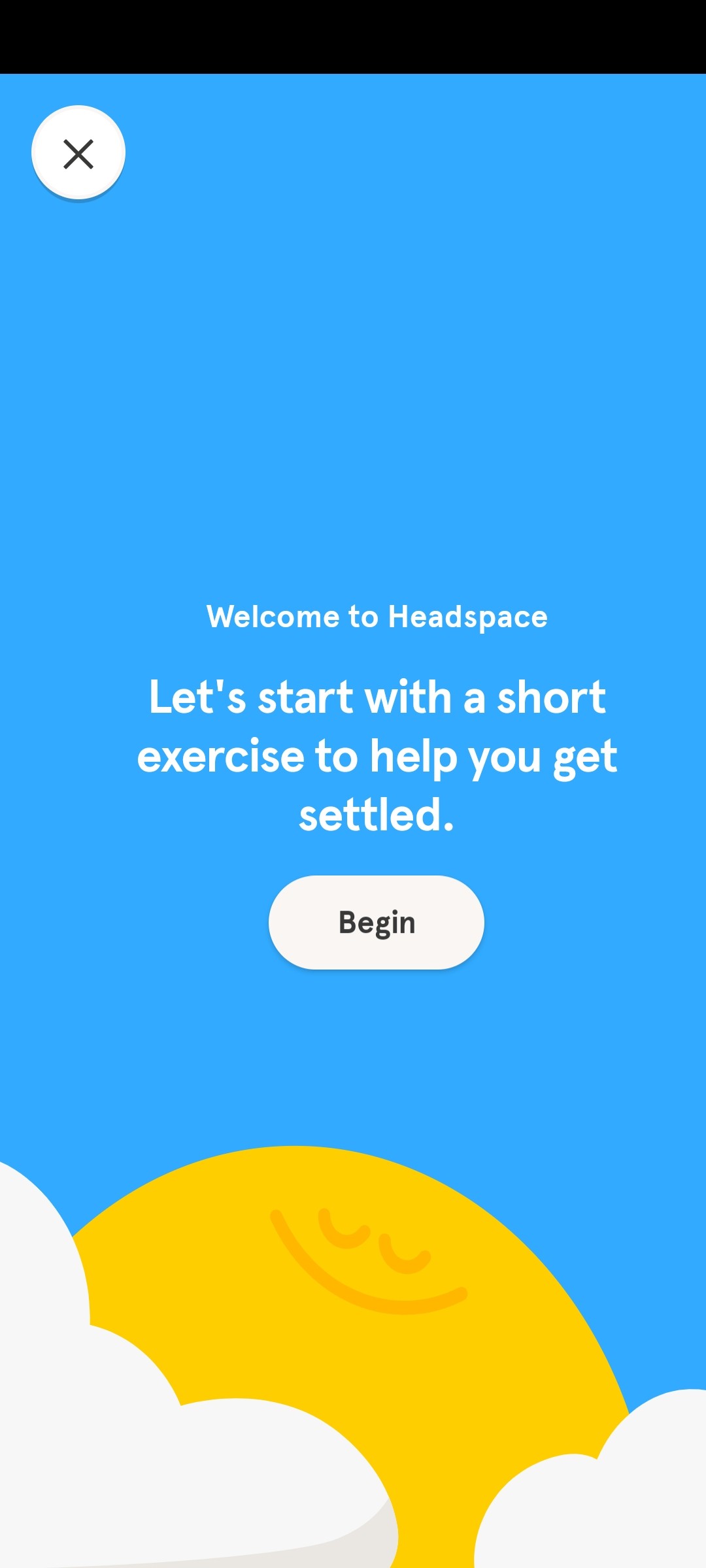 Headspace Lets exercise 1 screen