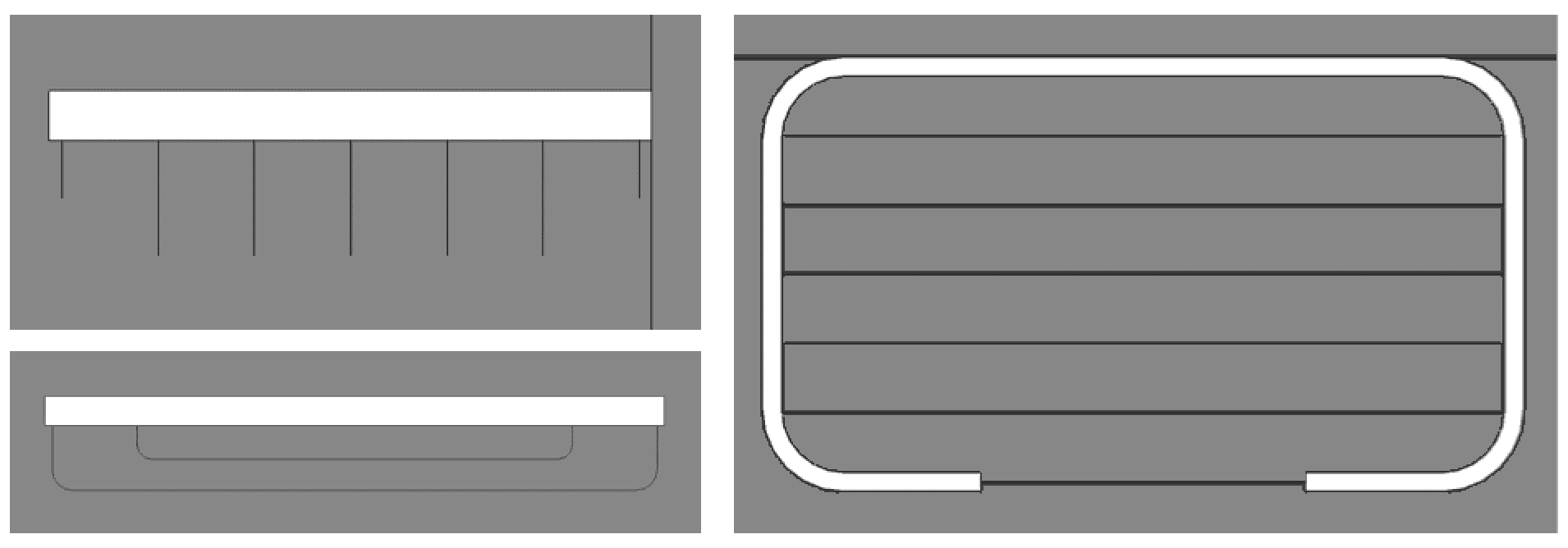 2D geometry in plan and elevations.