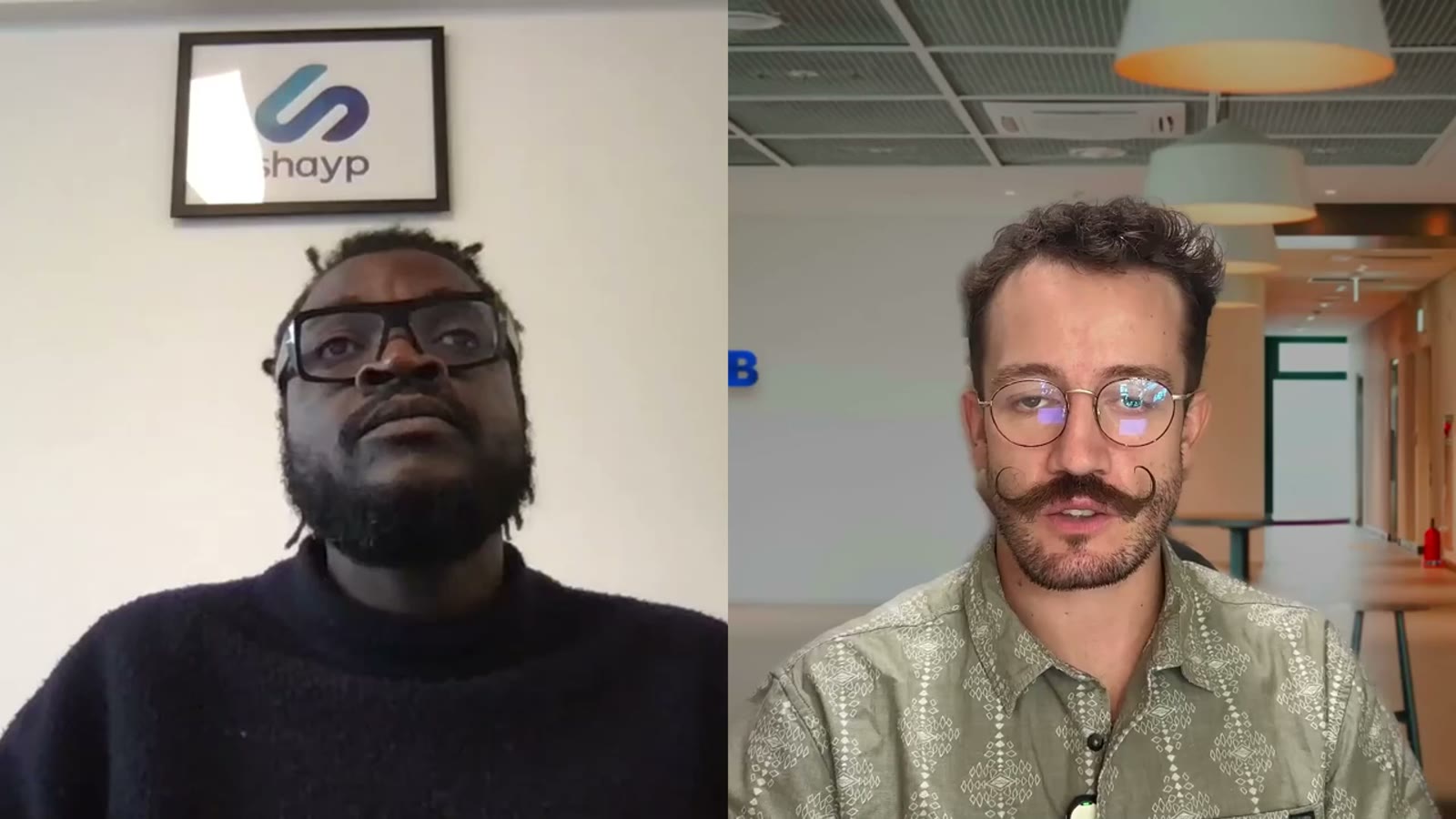 Raice et Louis Deslus pendant l'entretien