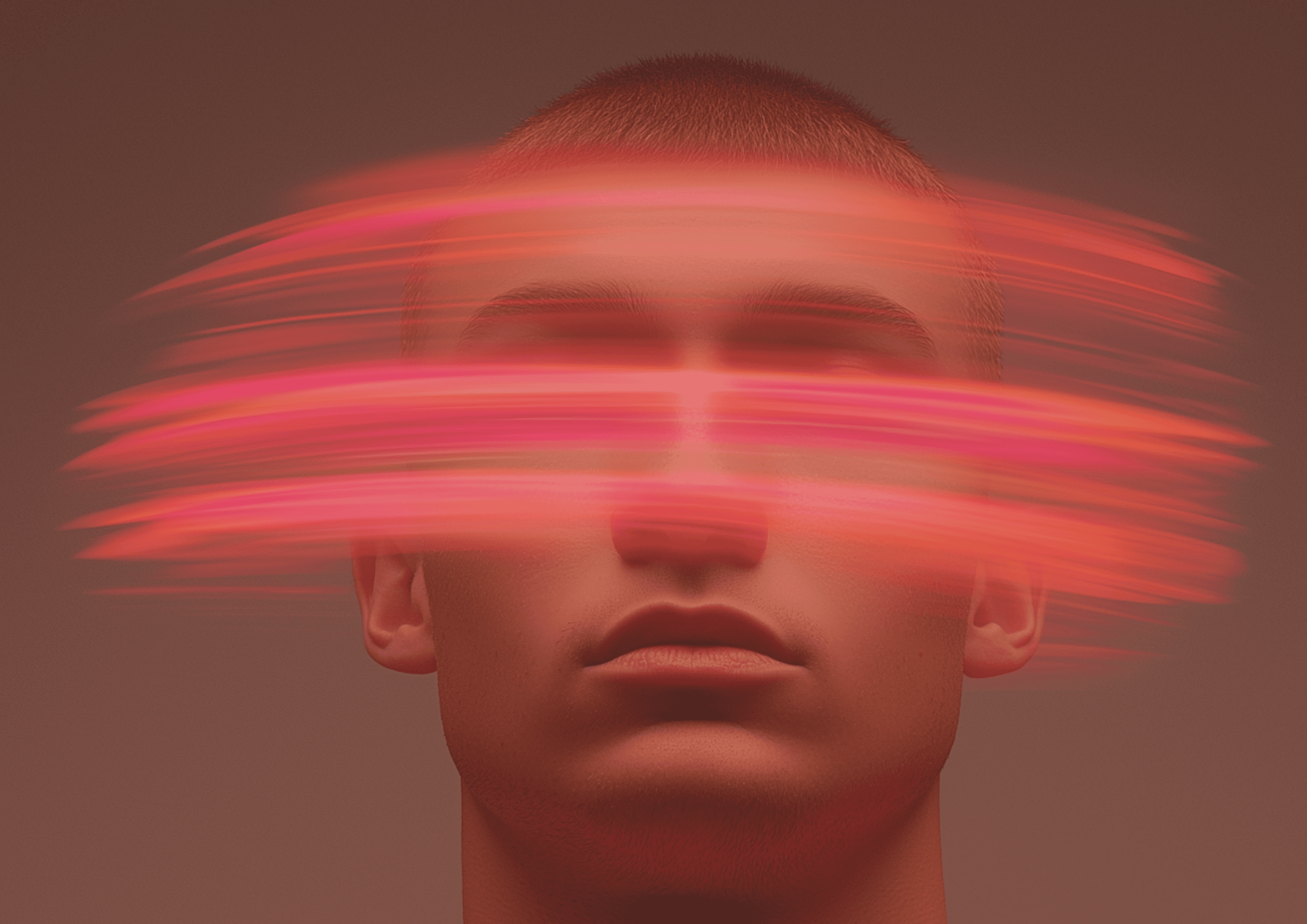 Conceptual image of face with motion blur