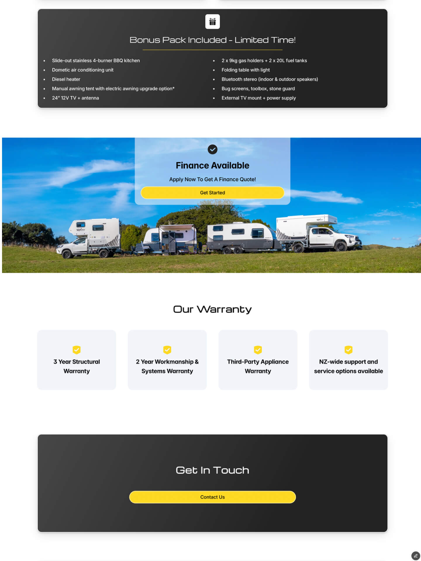 Screen capture of a website design for a gym