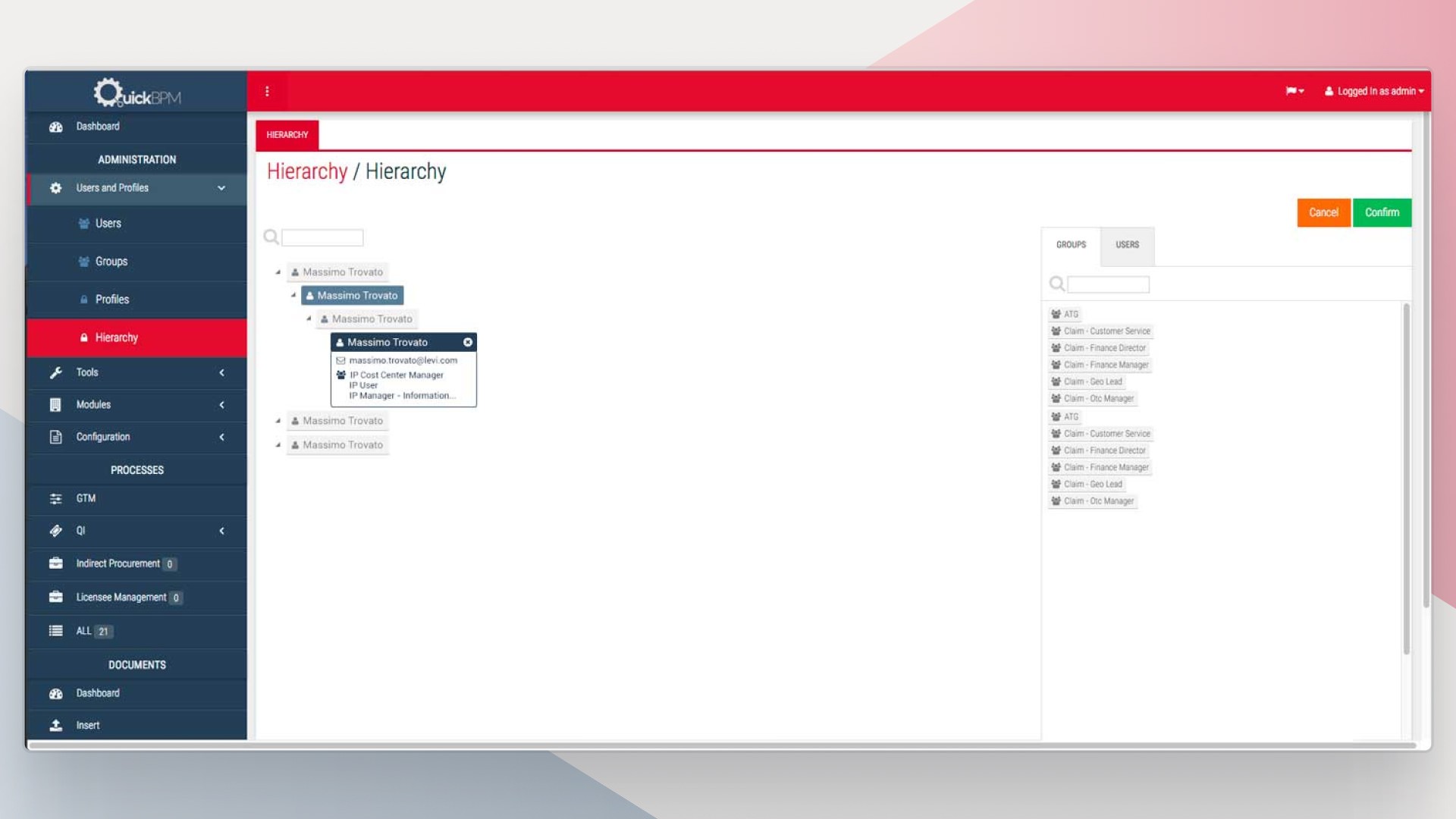 Screenshot of a software interface, featuring a navigation menu and a main content area with text options.