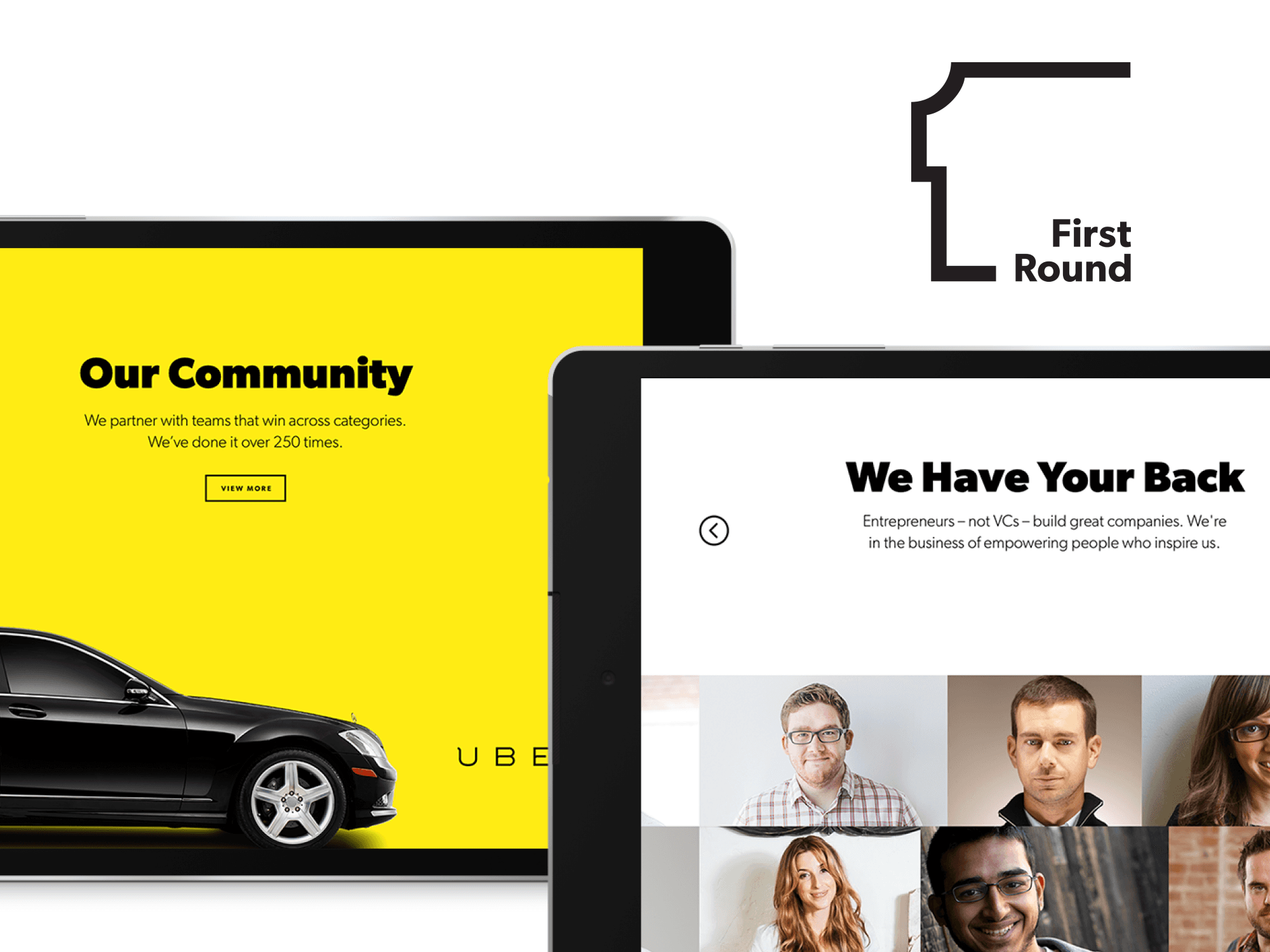 First Round Capital Website on Tablets