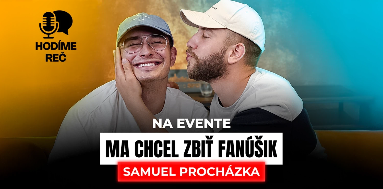 Two men in caps smiling and posing in a podcast graphic with bold text.