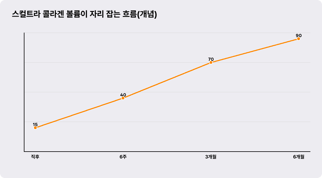 스컬트라 콜라겐 볼륨이 자리 잡는 흐름(개념)