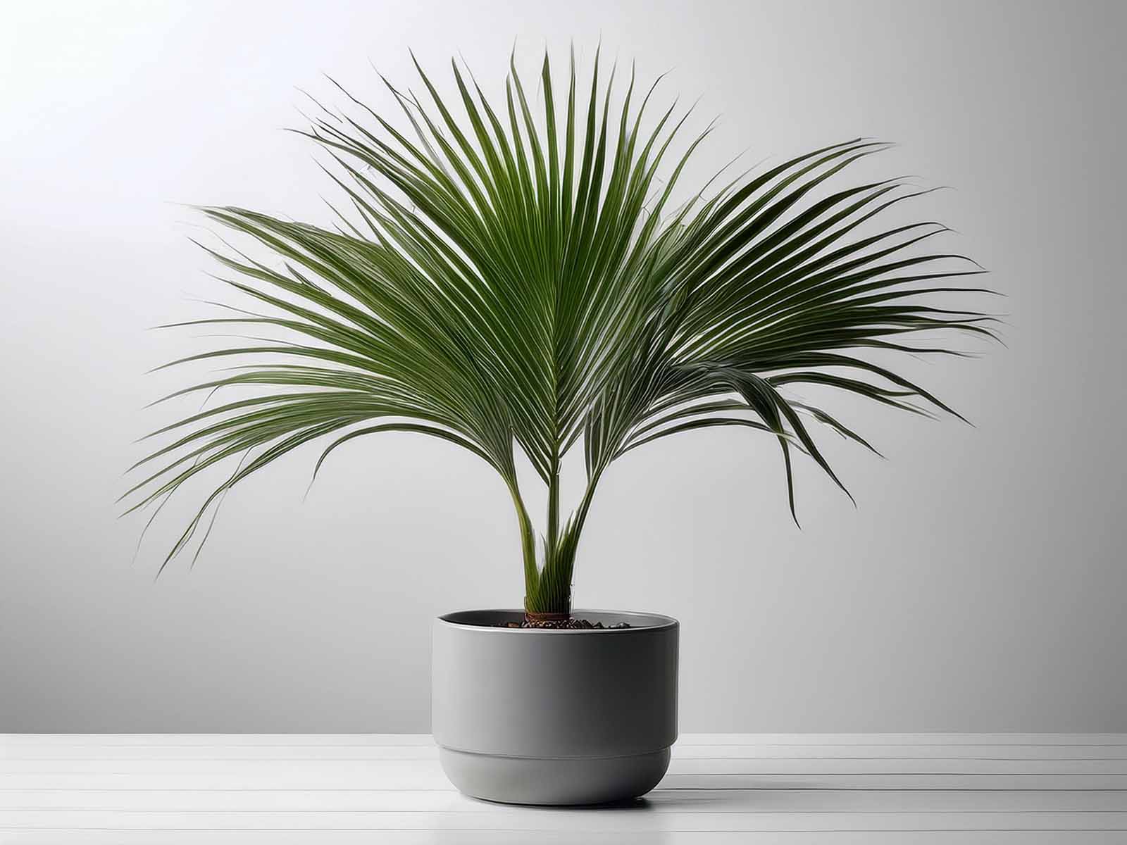 Ponytail Palm plant with cascading leaves and a bulbous base in a modern St. Louis office, supplied by Tropical Decor