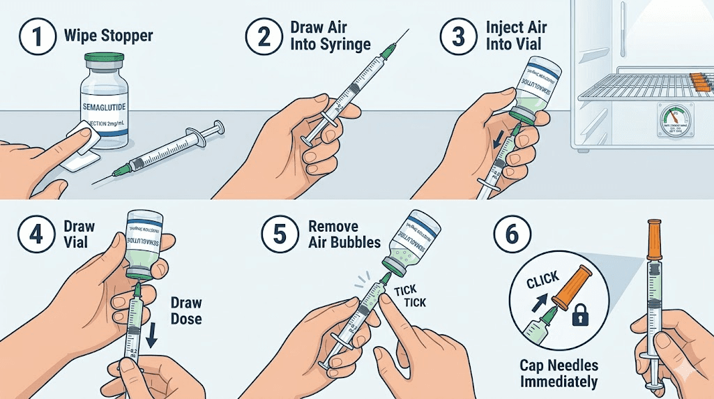 How to draw up and prefill semaglutide syringes step by step