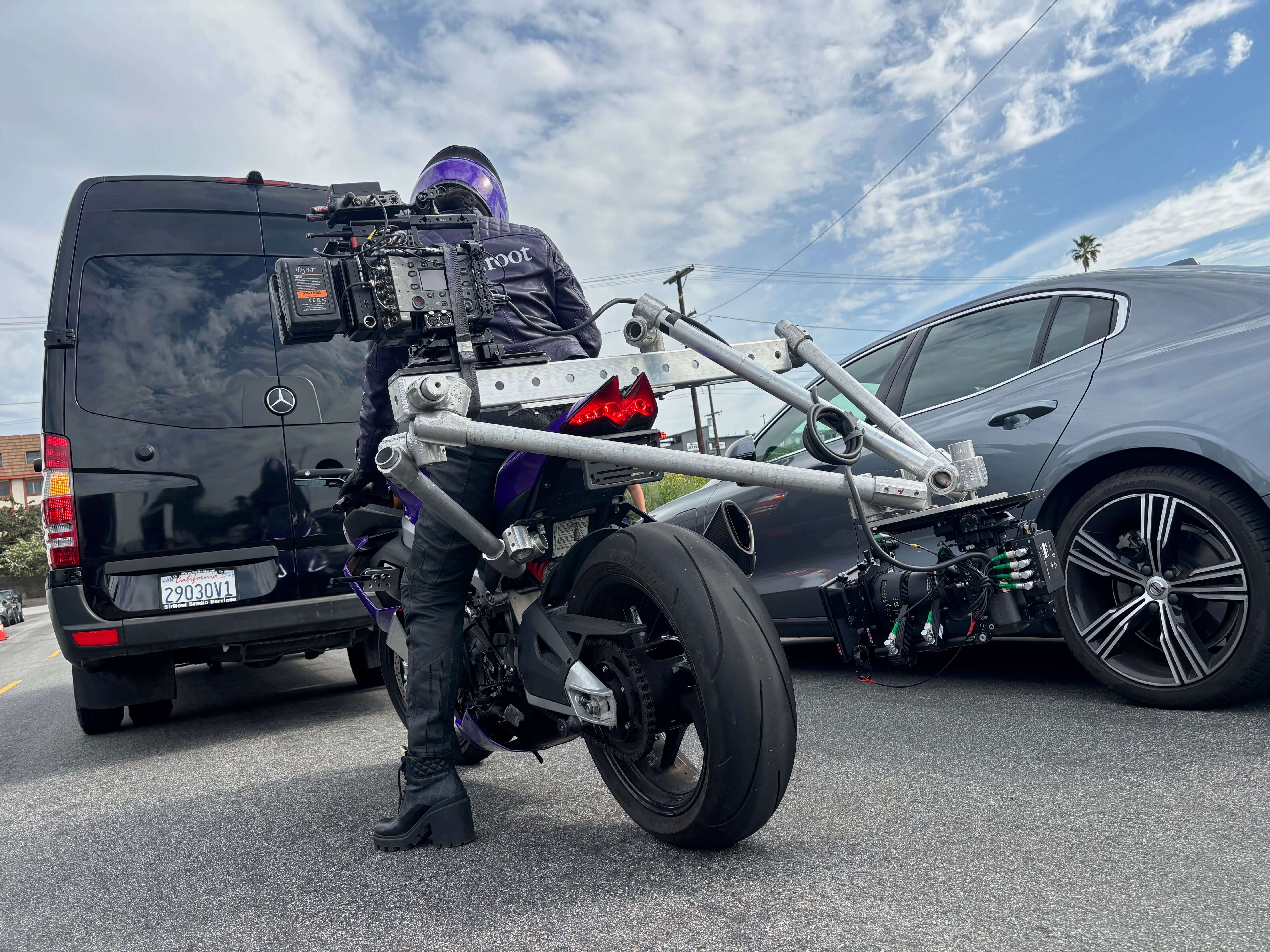 m3fx truss was used to rig the camera off the side of the streetbike