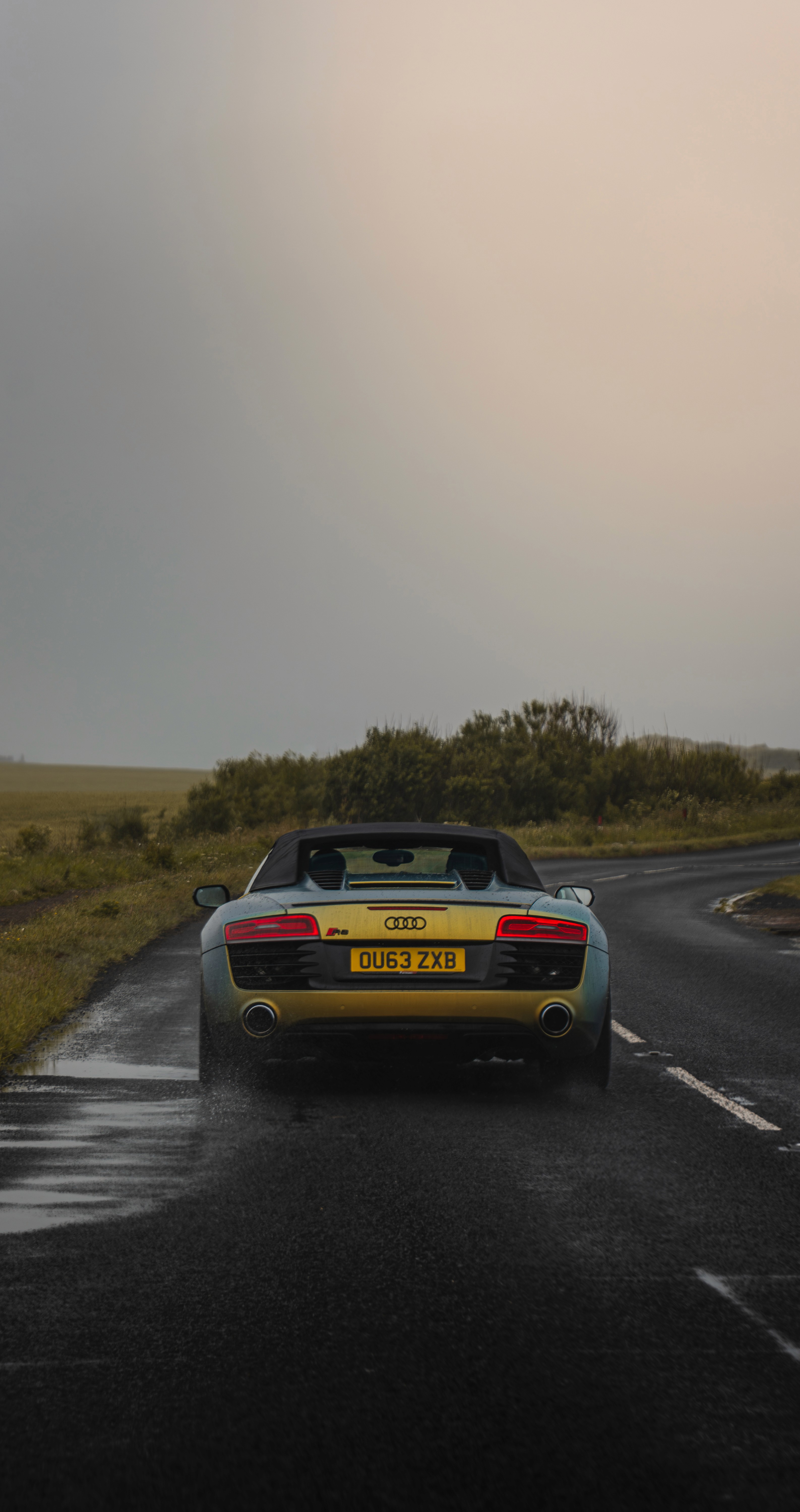 Audi R8 rolling shot from behind
