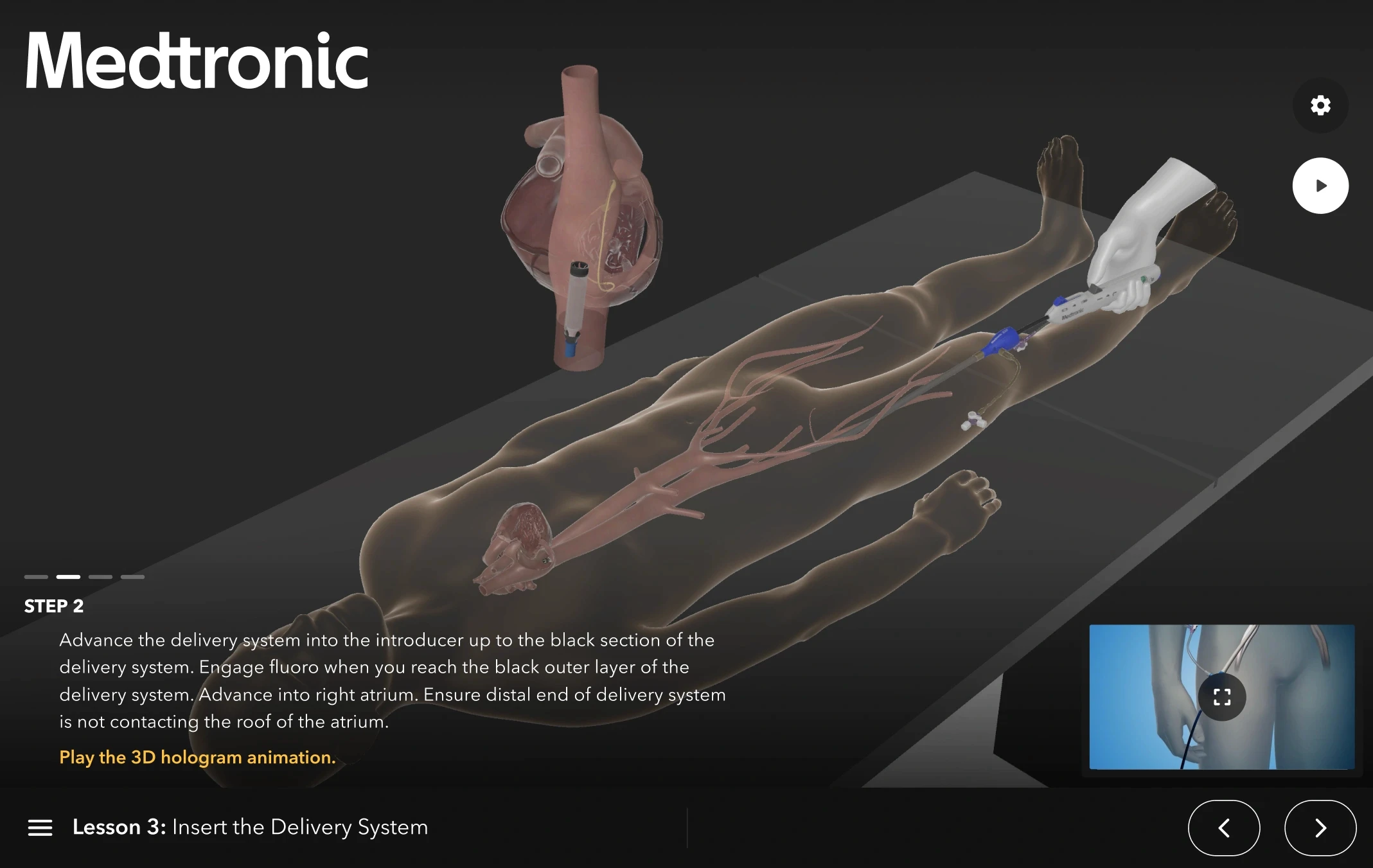 Medtronic Micra XR Trainer mixed reality application for cardiac device implantation training, built by Treeview.