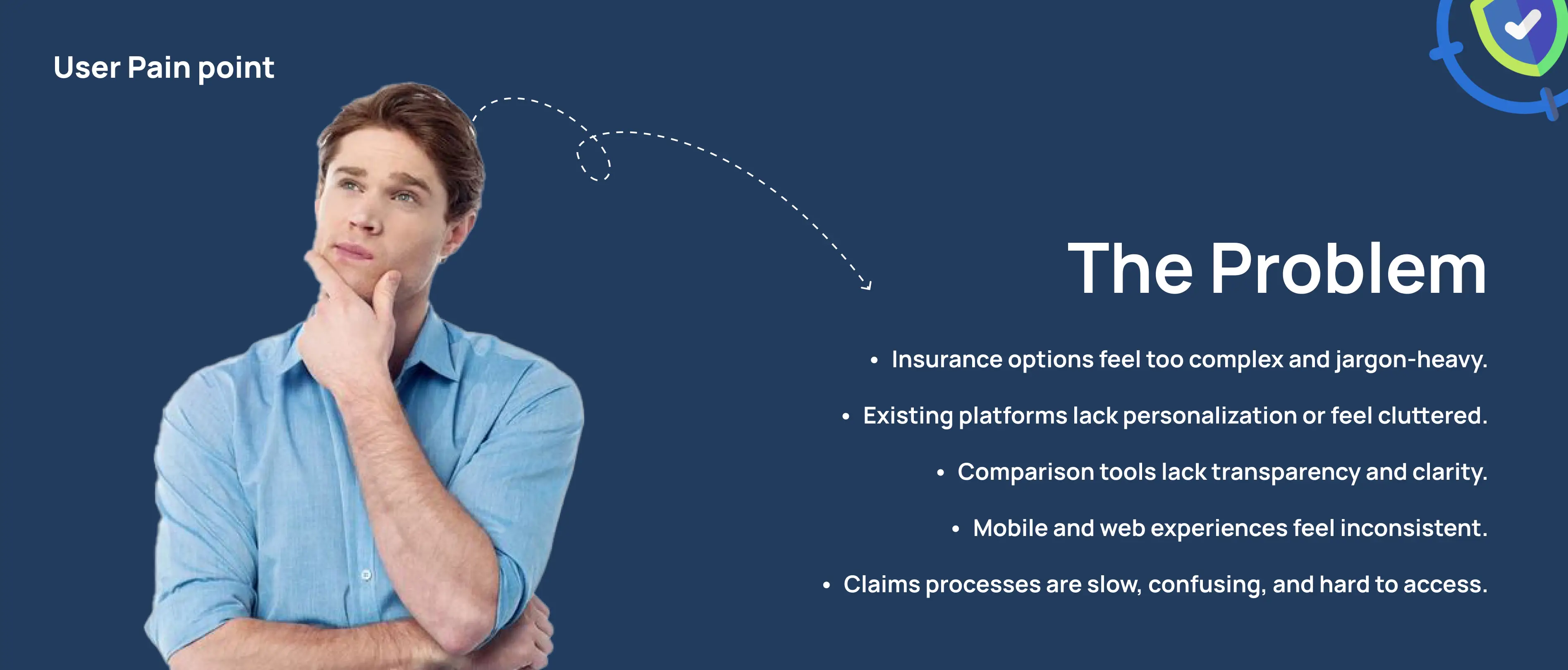 A man holing his hands accross his chin looking confused and overwhelmed by insurance policies and comparison jargons