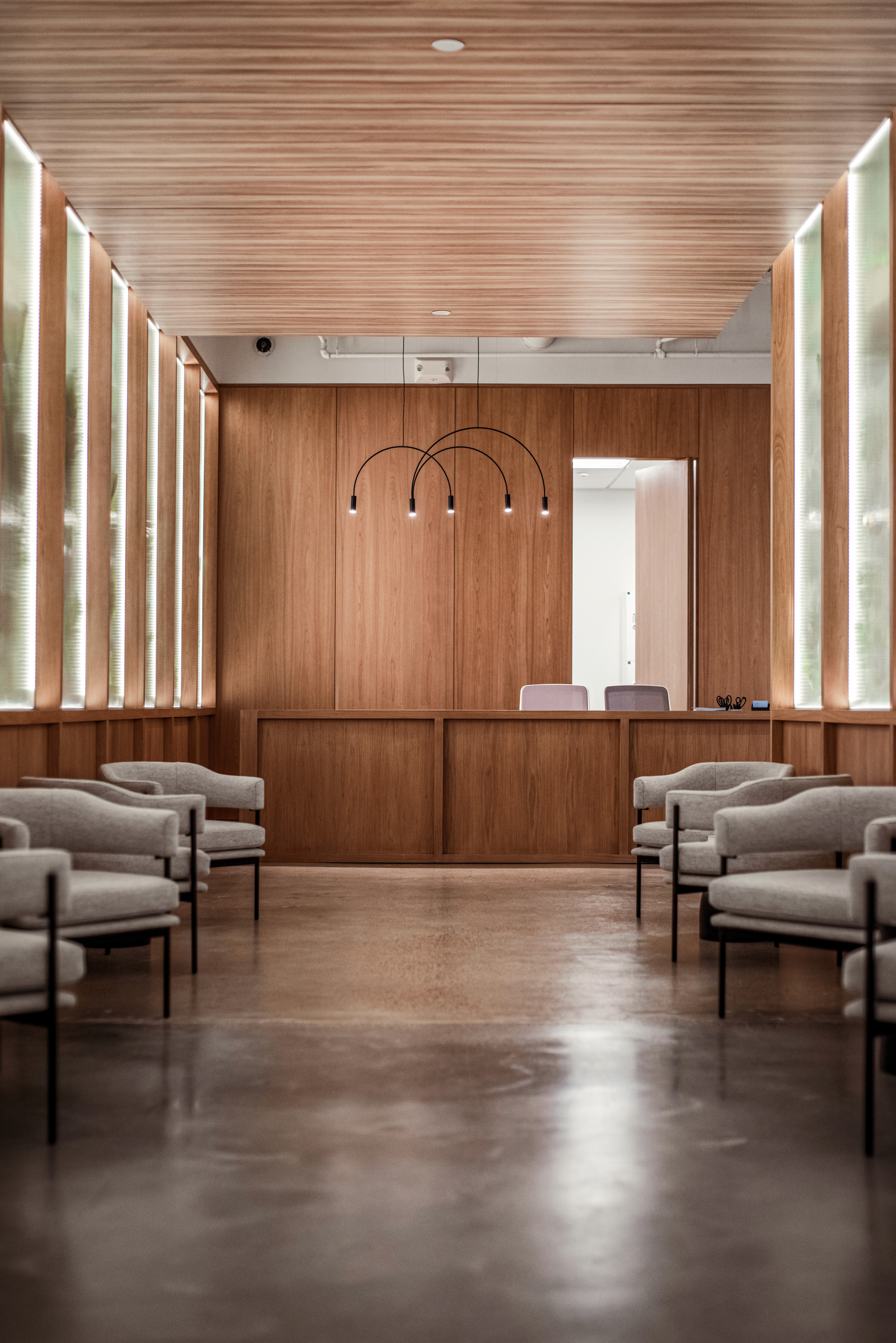 Hotel lobby with seating and reception area