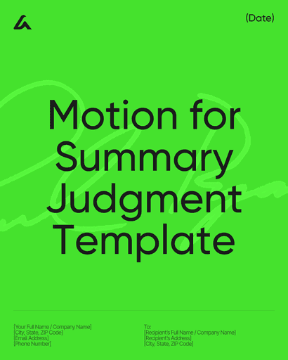Motion for Summary Judgment Template