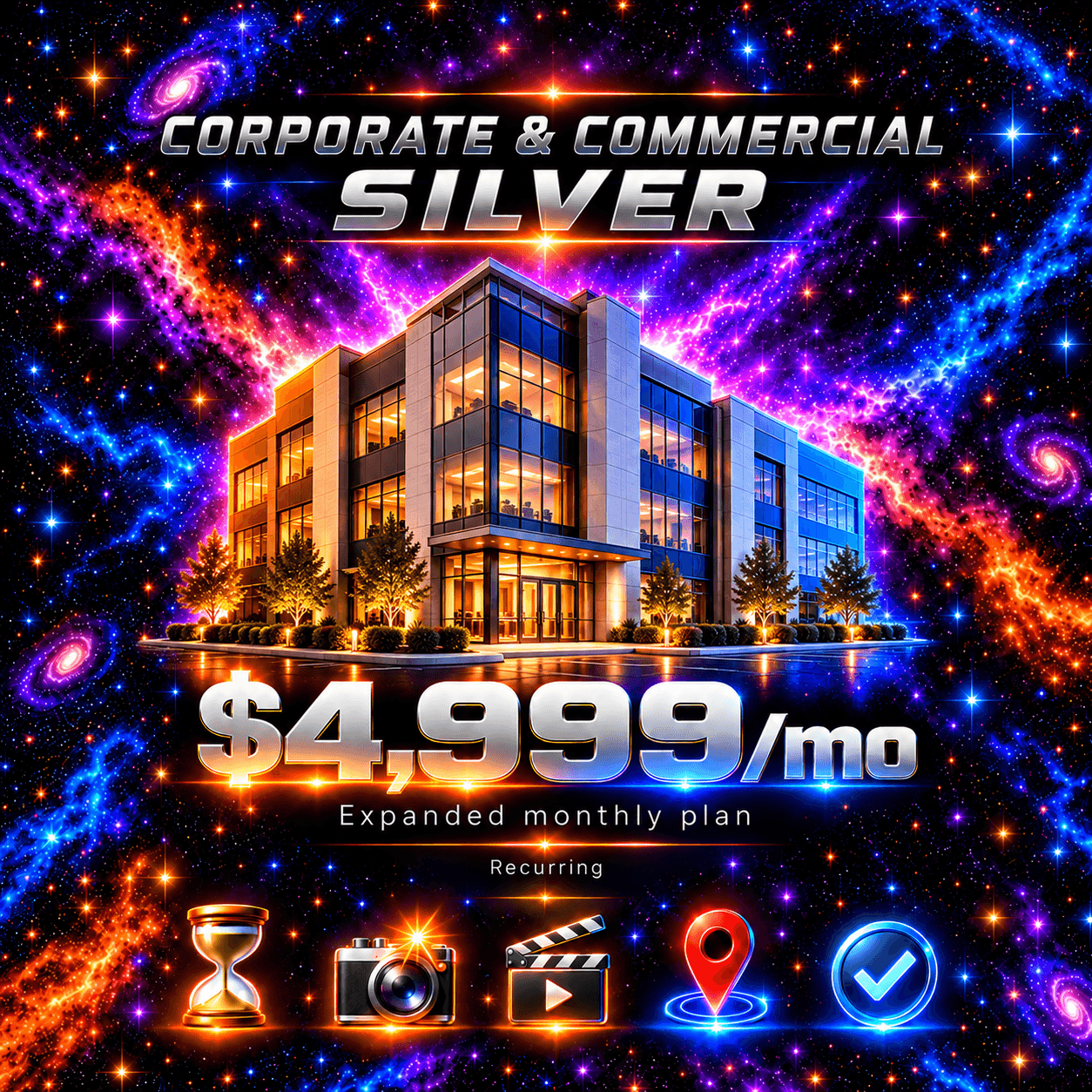 Silver pricing artwork; illustrated promotional imagery.