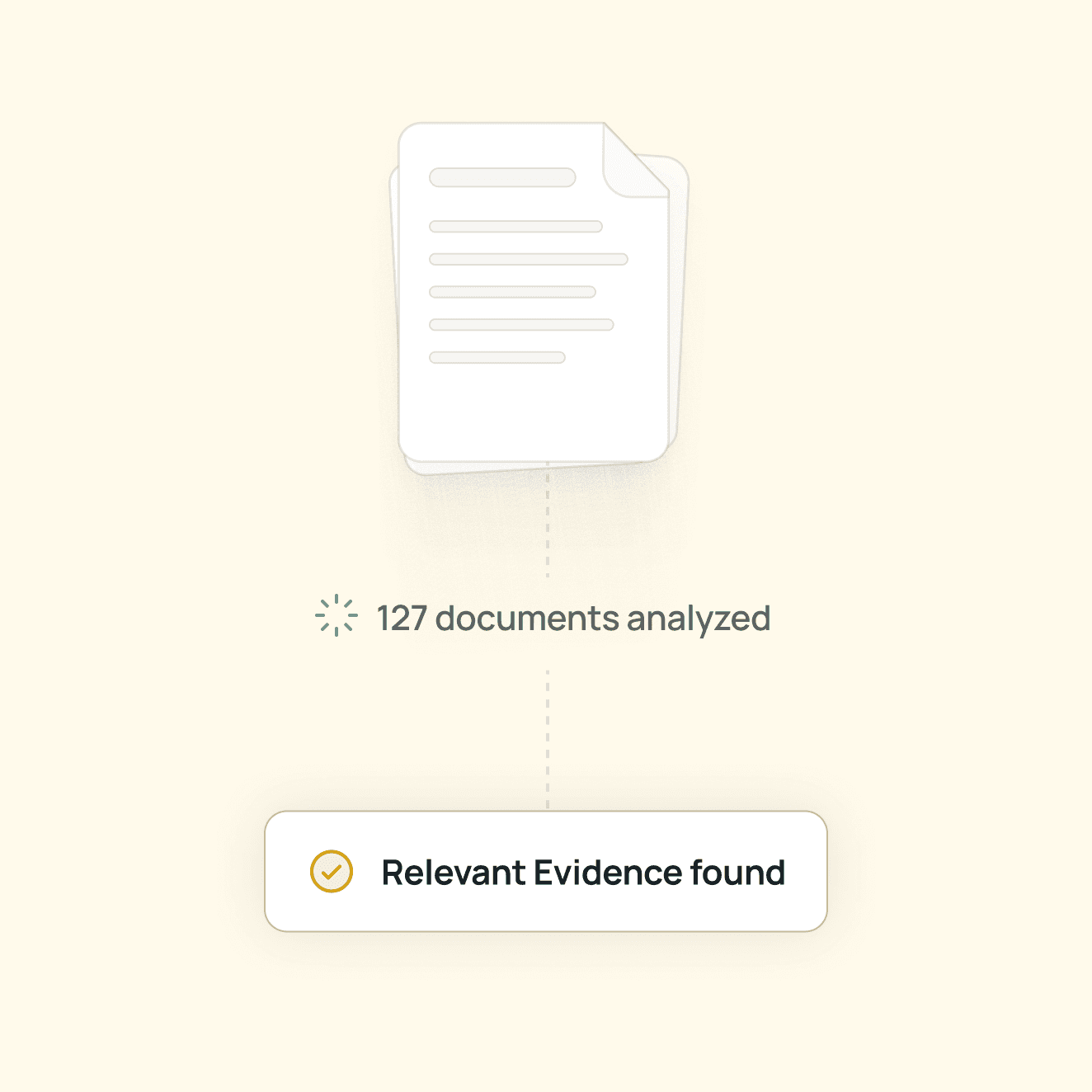 A document icon with text indicating 10 documents analyzed and a button to resume healthcare card.