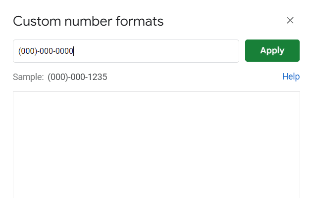 Custom Phone Number Format