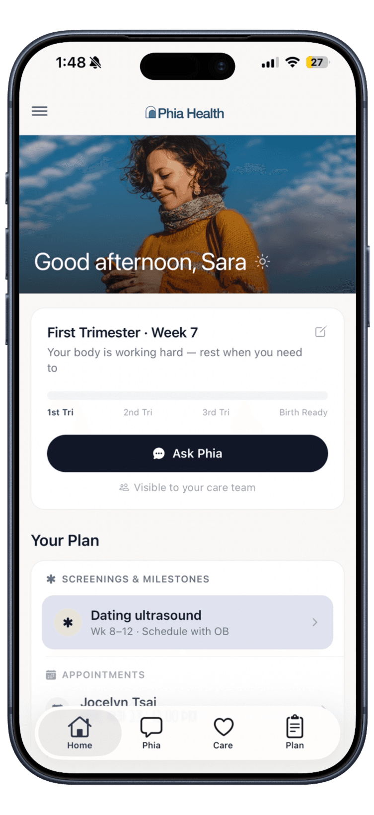 Phone mockup of the Superpower app