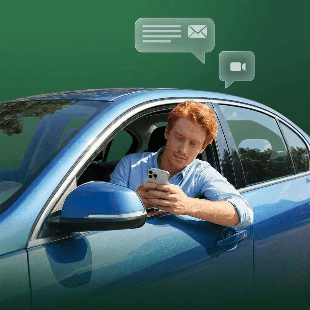 Practice telemedicine with patient communication in the parking lot waiting room using telehealth companies