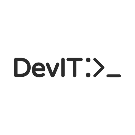 DevIT:>_ logo — the text ‘DevIT:>_’ in bold, dark gray, rounded sans-serif font on a white background, styled to resemble a command-line prompt.