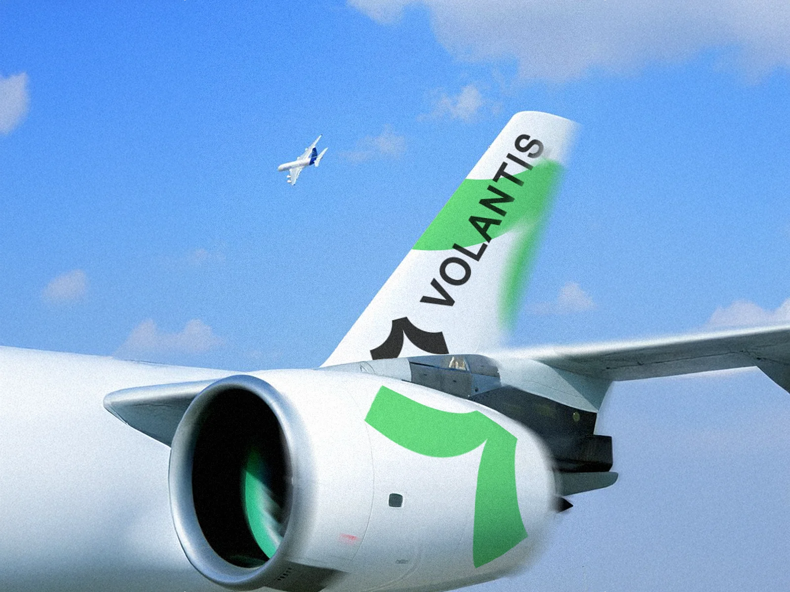 photo of the back of a plane in flight