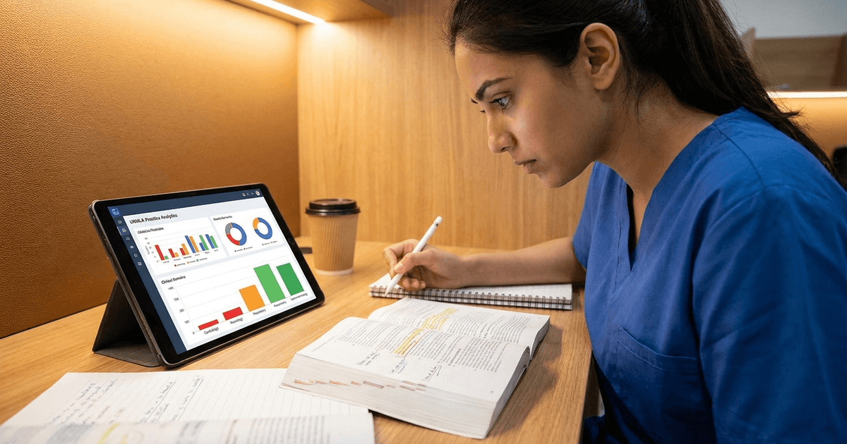 Cover: UKMLA Practice Questions: Use Oncourse AI to Find and Fix Weak Areas