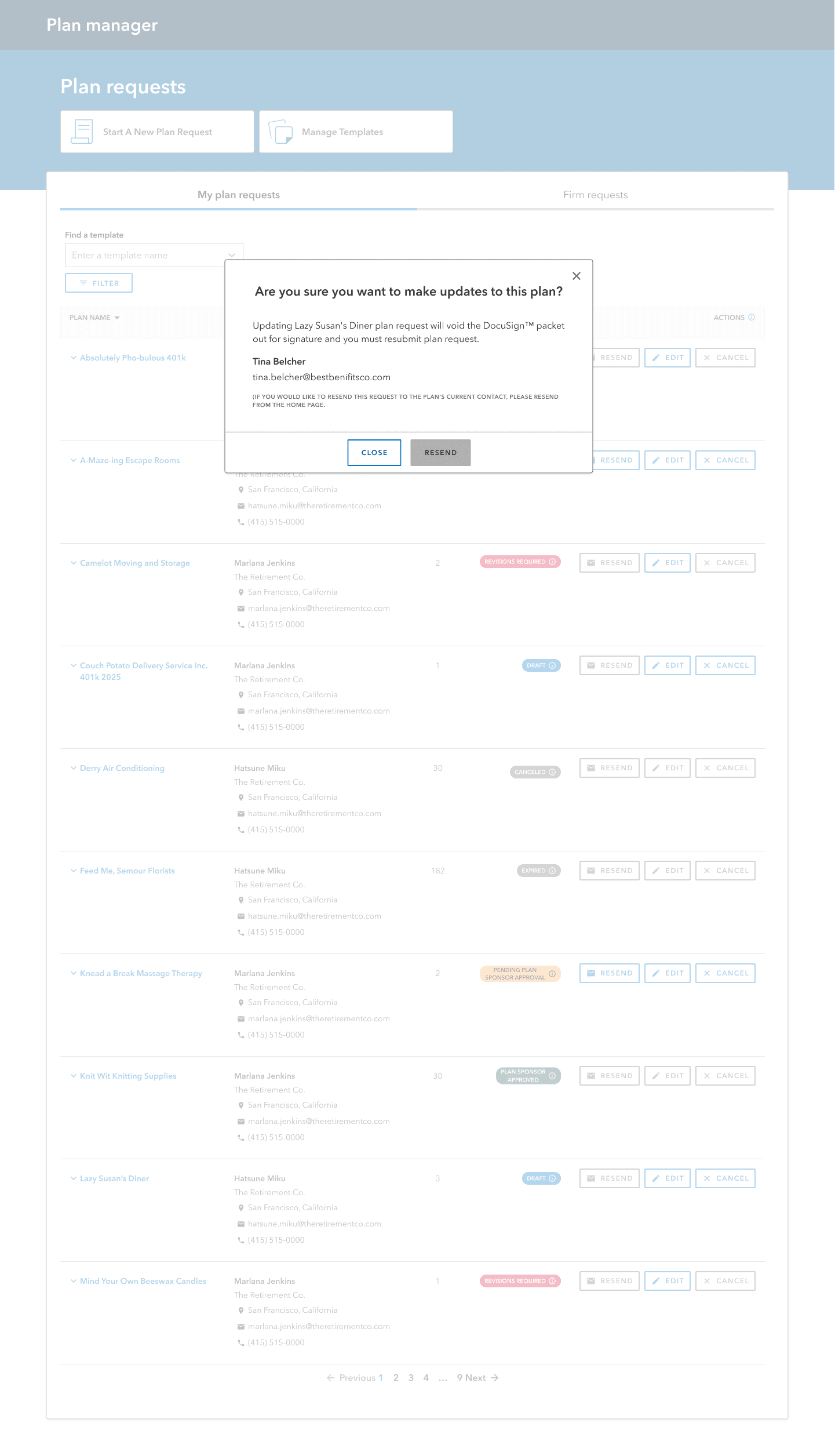 Update modal