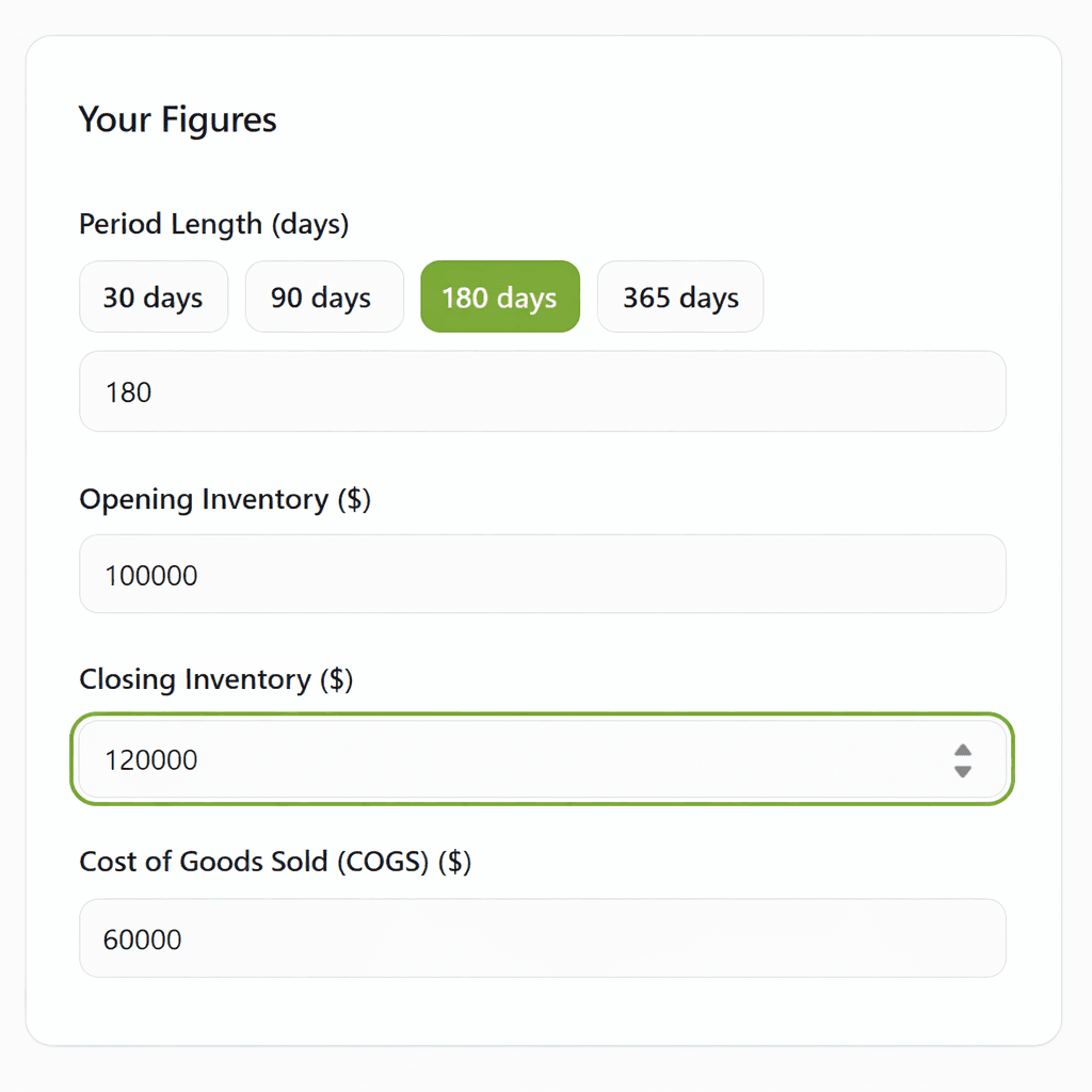 Verve AI Free Inventory Days Calculator