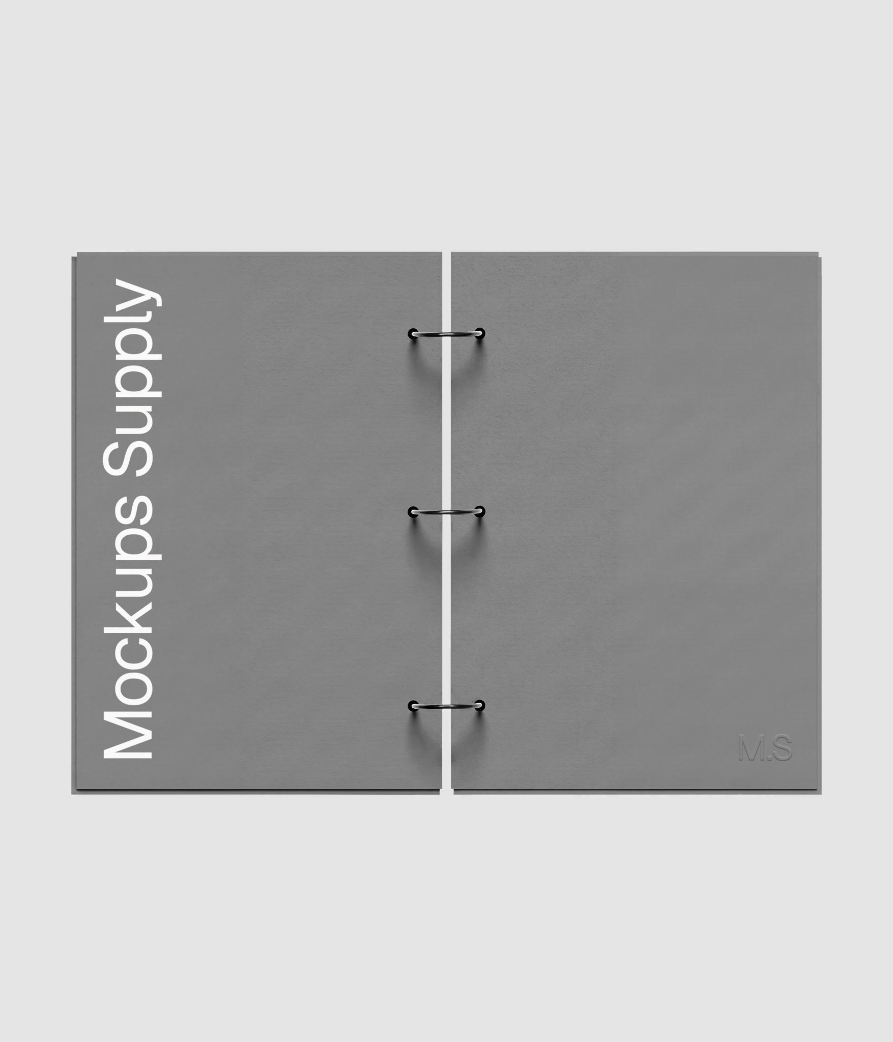 Open spread binder notebook mockup with editable editorial layout download PSD