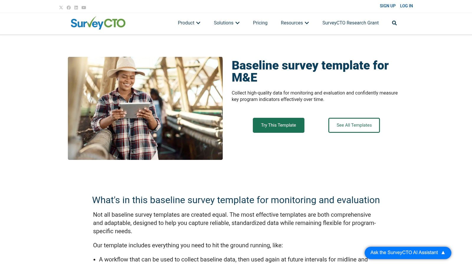 SurveyCTO Baseline Survey Template
