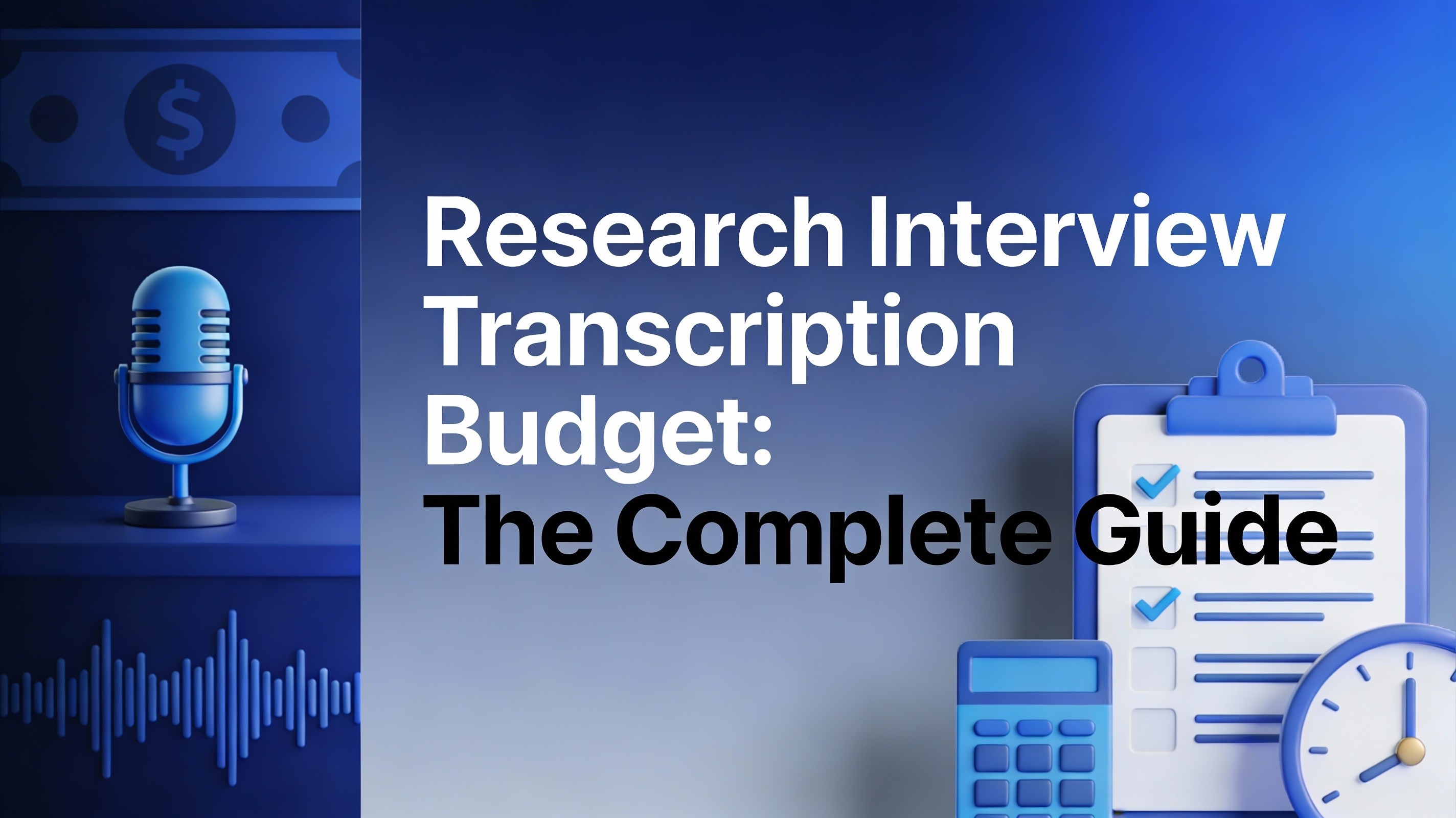 Research Interview Transcription Budget: The Complete Guide - professional blog banner for transcription pricing and budgeting resource