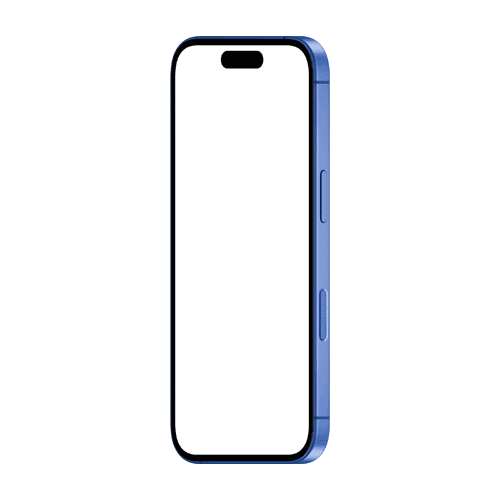 Ultramarine iPhone 16 mockup left view