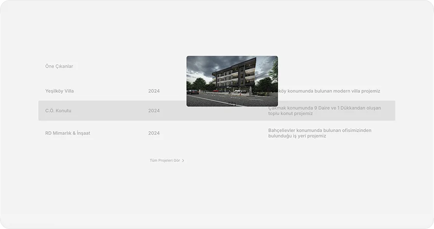 Website mockup project selection