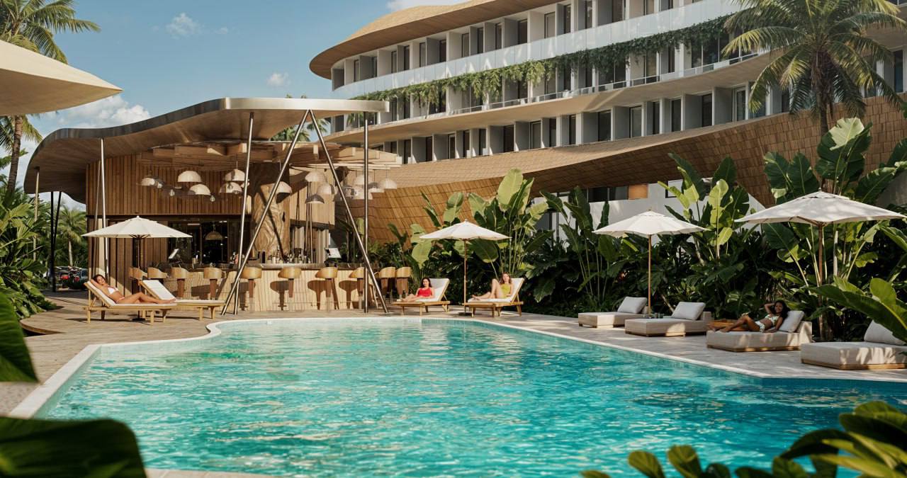 Large-scale residential complex in Changgu district in the style of Singaporean modernism and eco-futurism